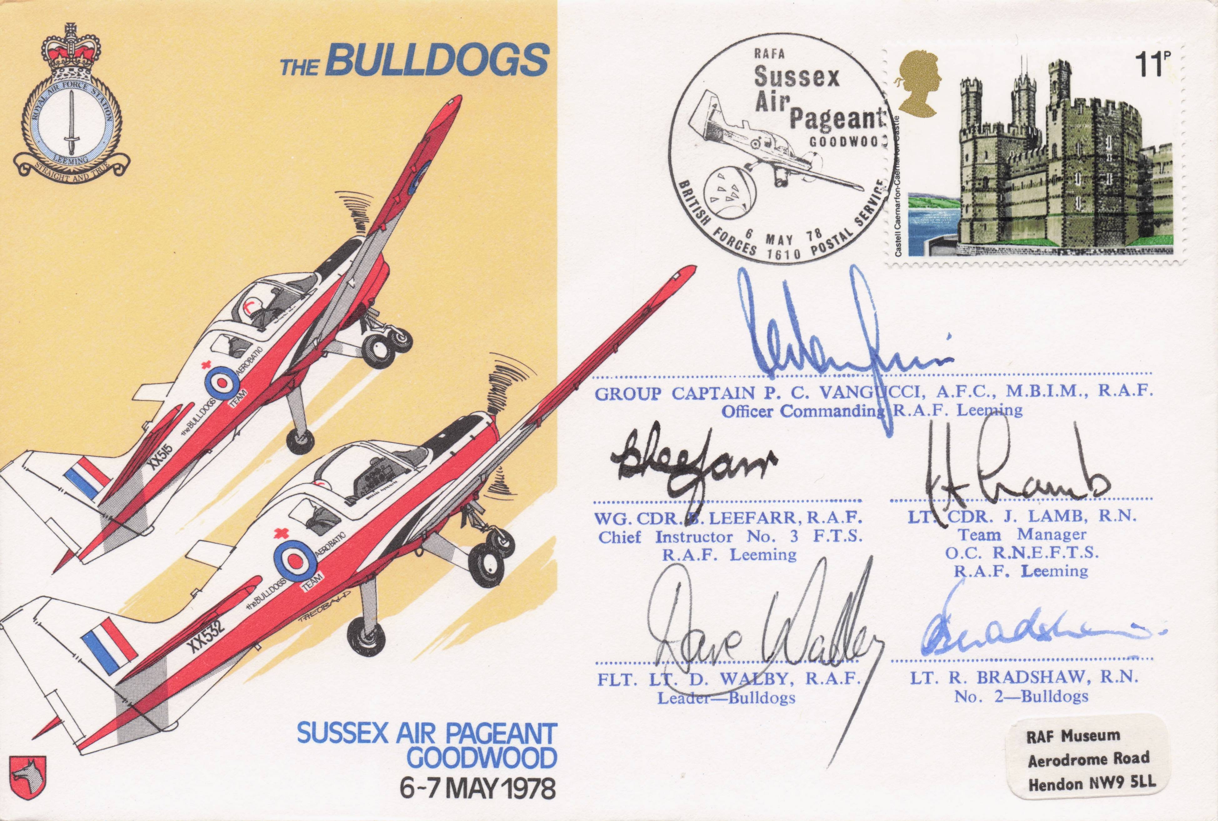The Bulldogs Air Display Team MULTI Military 6x Hand Signed FDC