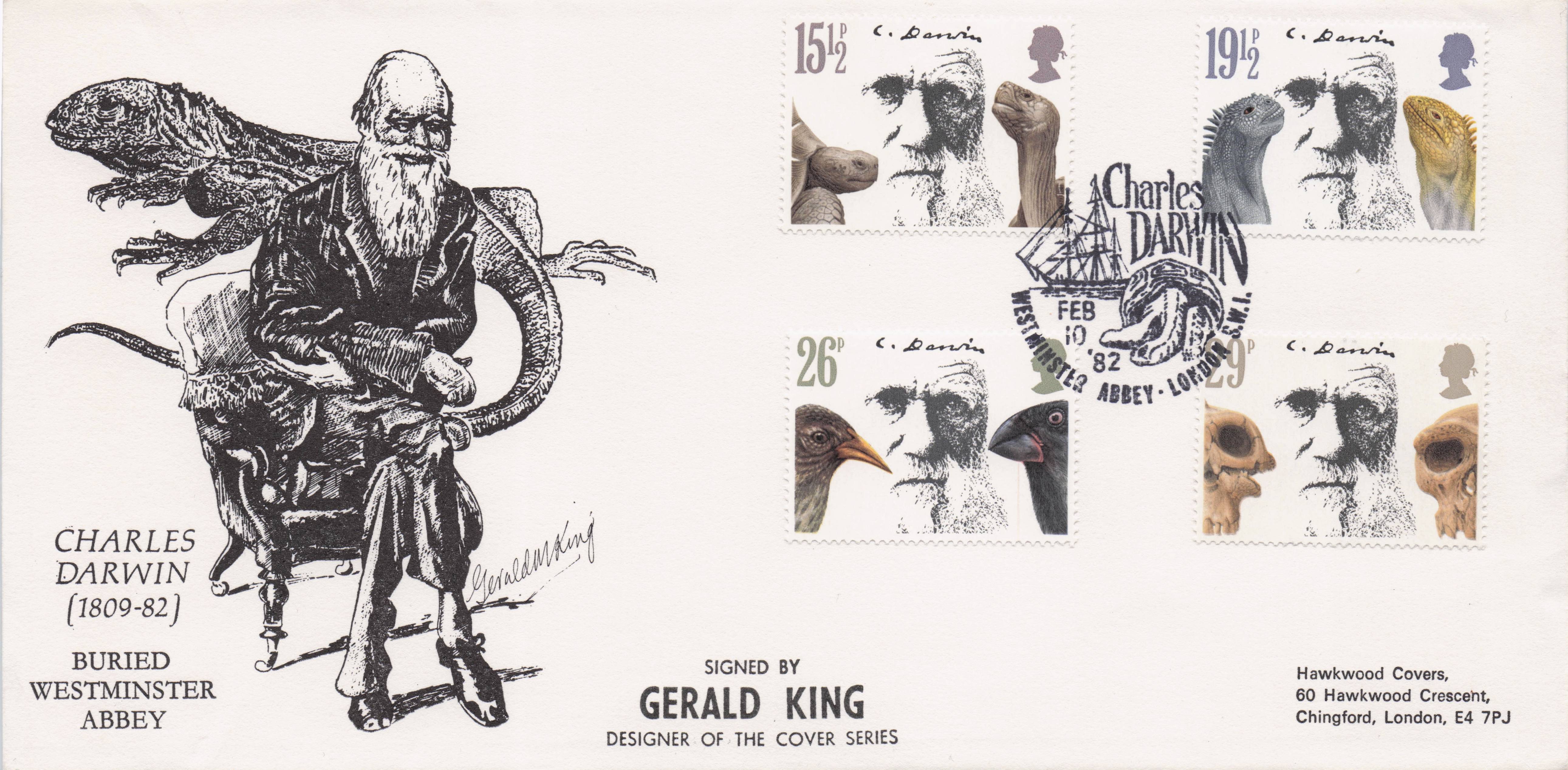 Charles Darwin Rare LIMITED EDITION OF 50 Artist Hand Signed FDC