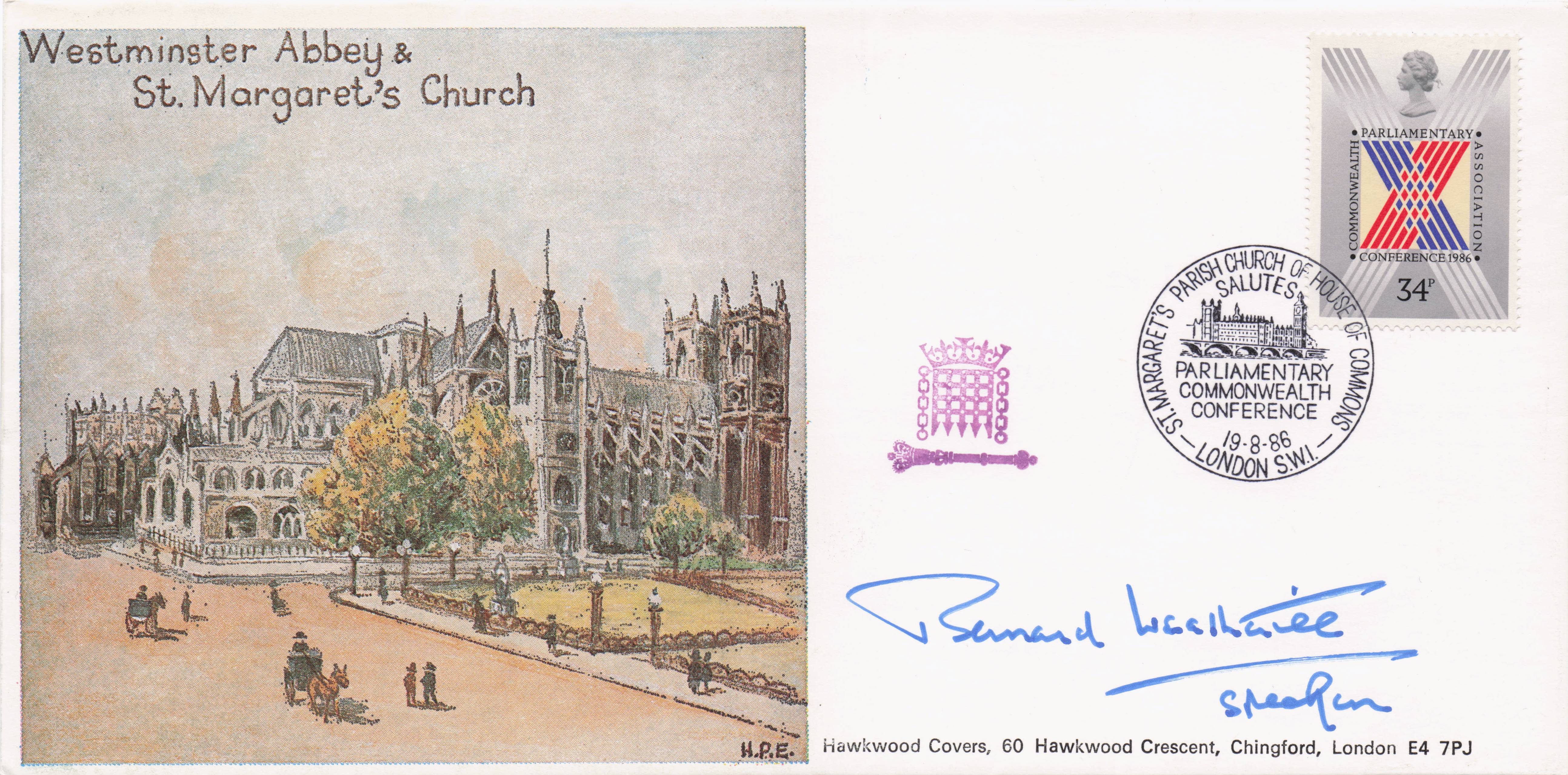 Westminster Abbey Parliament Speaker London LTD TO 100 Hand Signed FDC