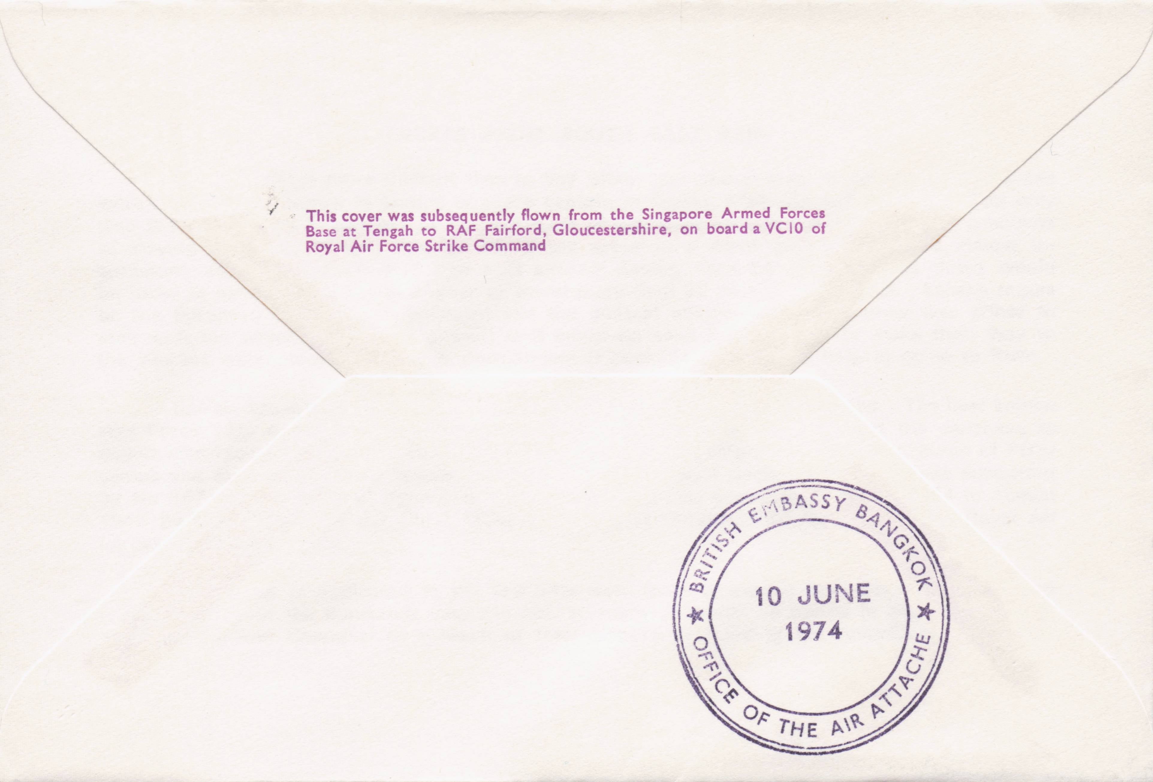 Thailand Rare Flown Military Royal Air Forces Escaping Society FDC