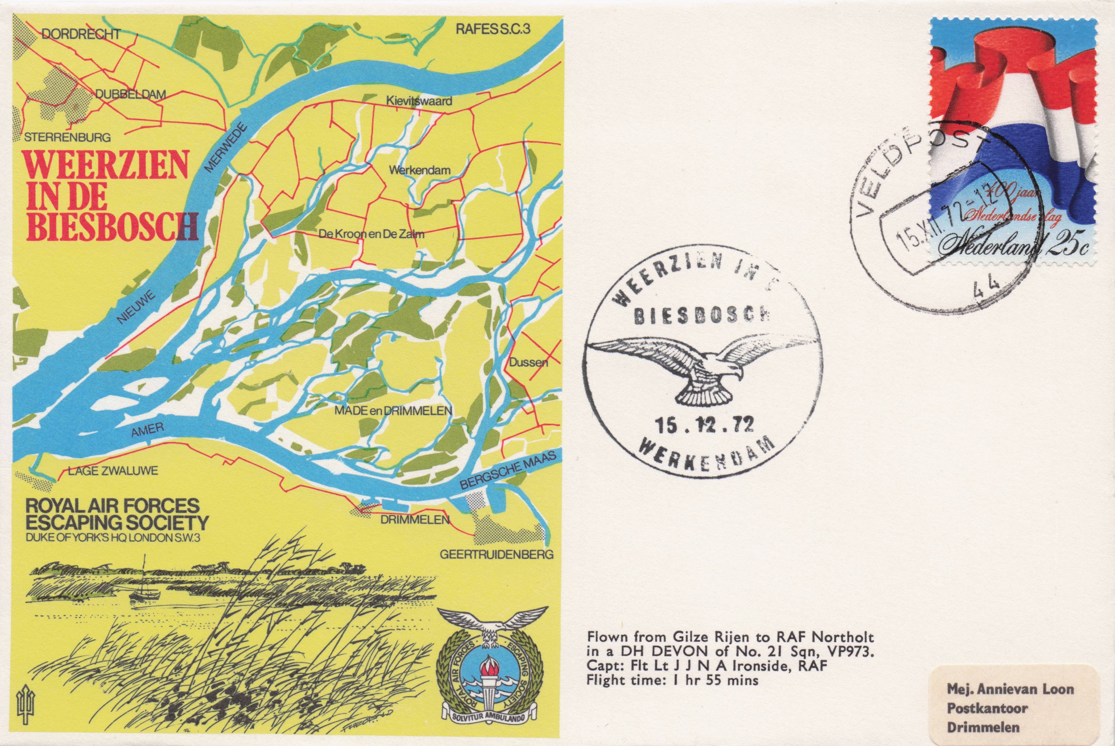 Holland Veldpost WW2 Rare Military Royal Air Forces Escaping Society FDC