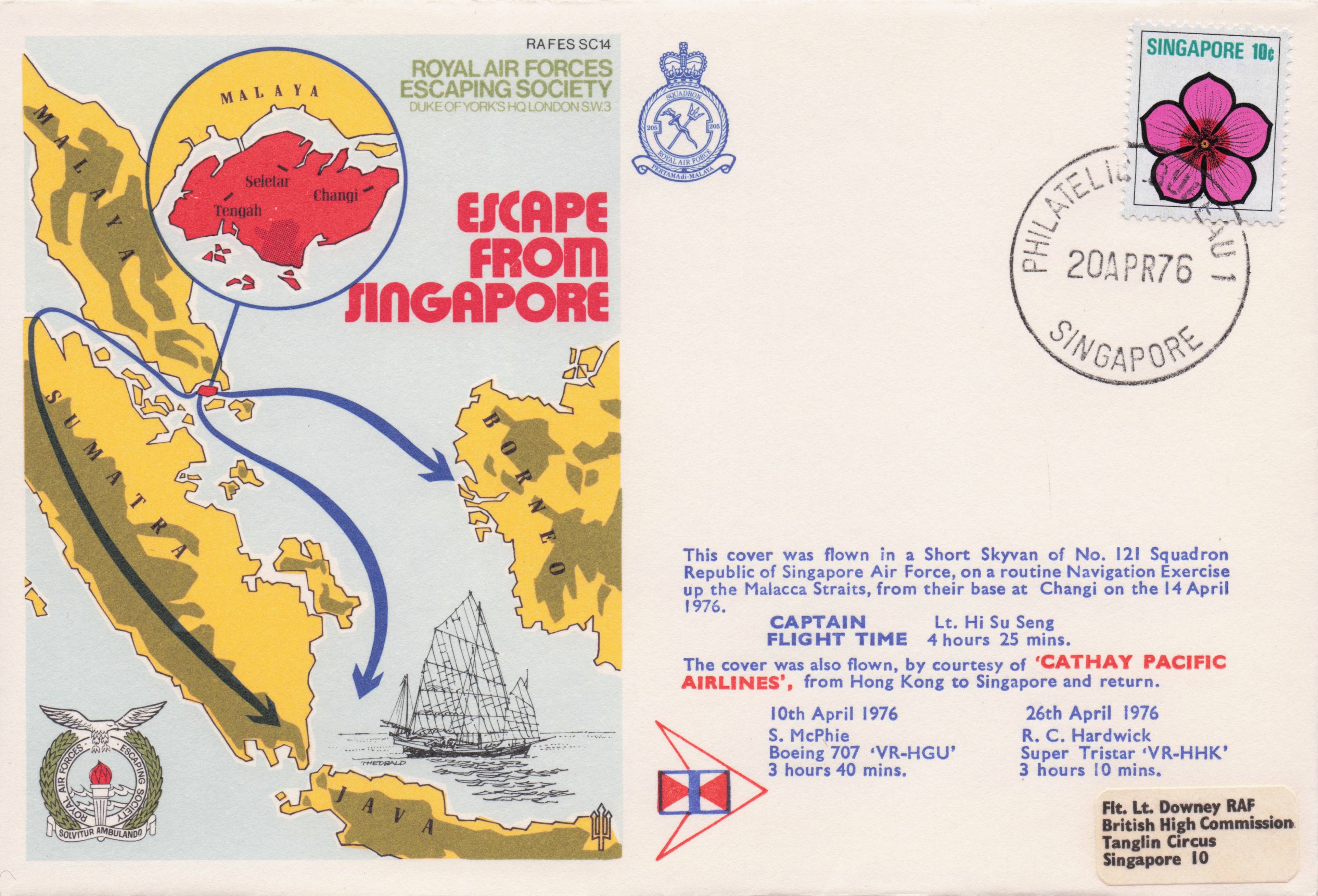 Singapore WW2 Rare Military Royal Air Forces Escaping Society FDC