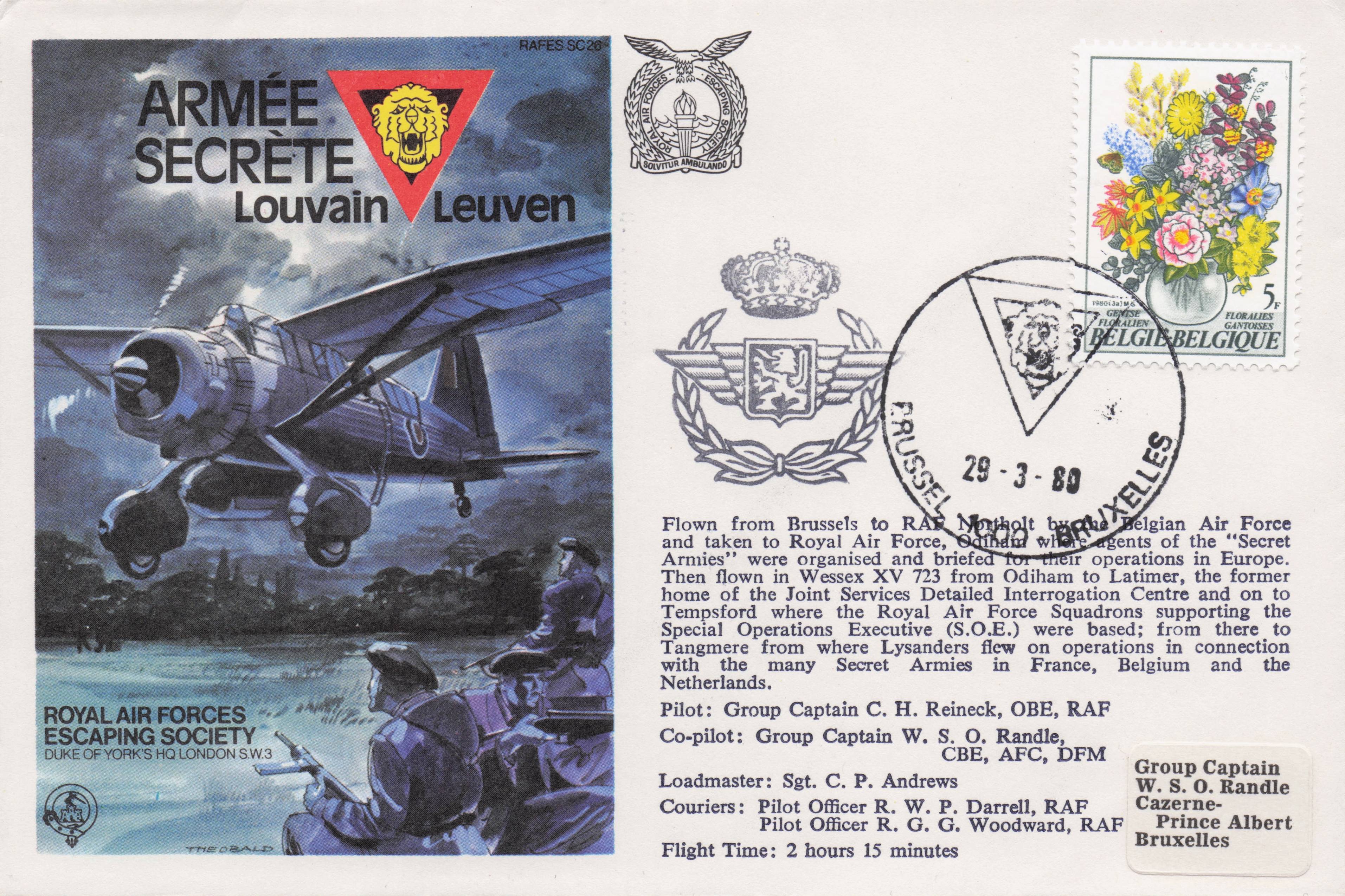 French Armee Secrete WW2 Royal Air Forces Escaping Society FDC