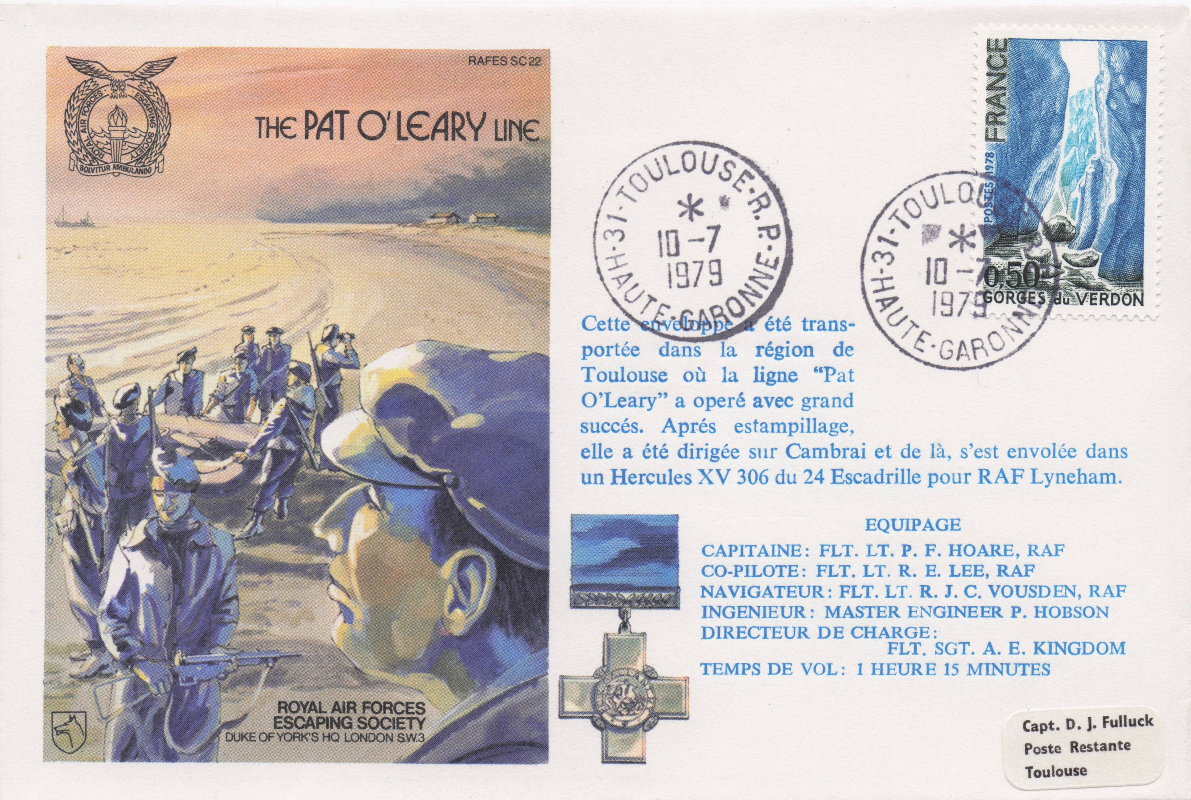 Toulouse French WW2 Royal Air Forces Escaping Society FDC