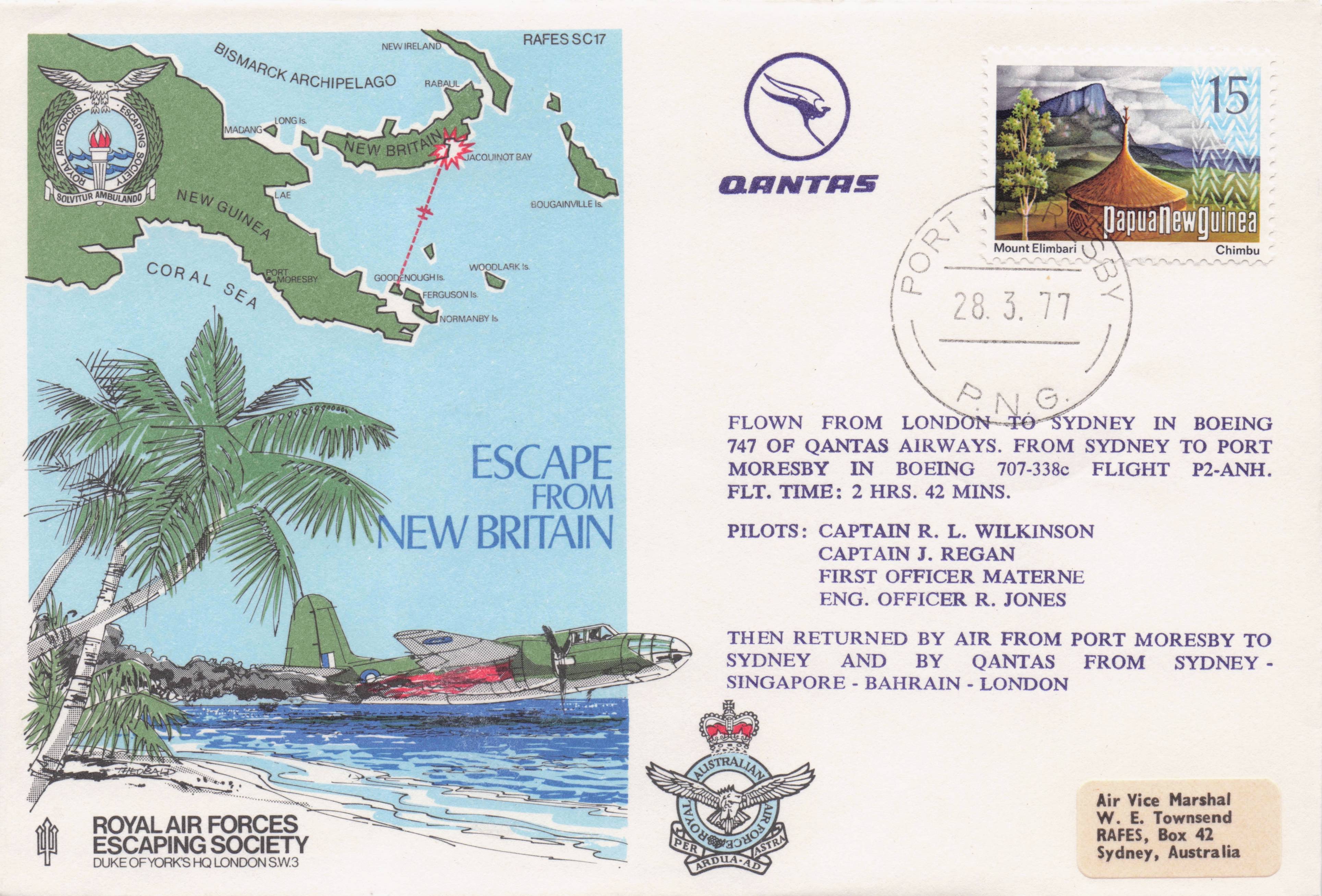 Australia Sydney New Britain WW2 War Royal Air Forces Escaping Society FDC