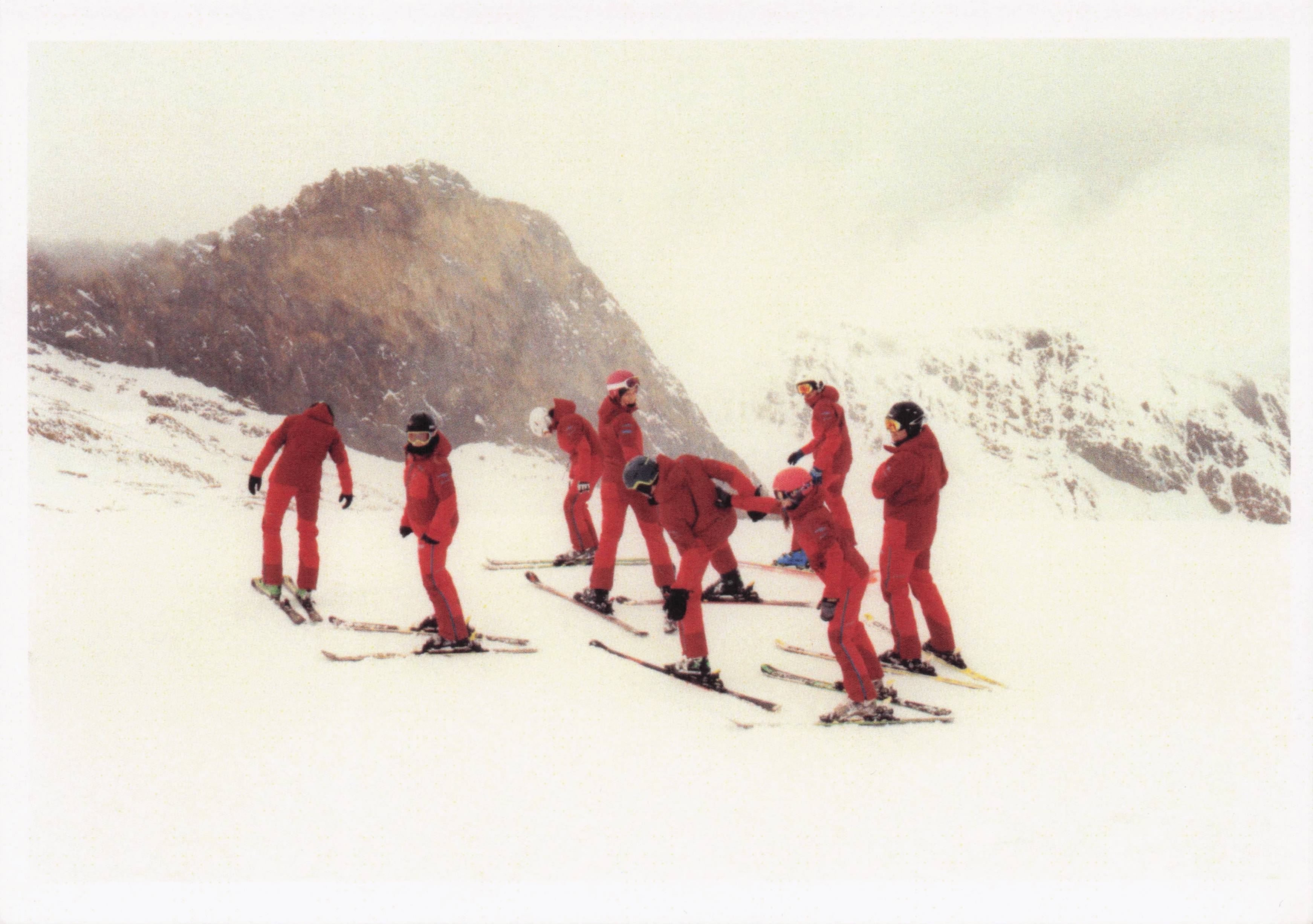Hintertux Glacier Austria Skiing Skiers Red Fashion Photo Art Award Postcard
