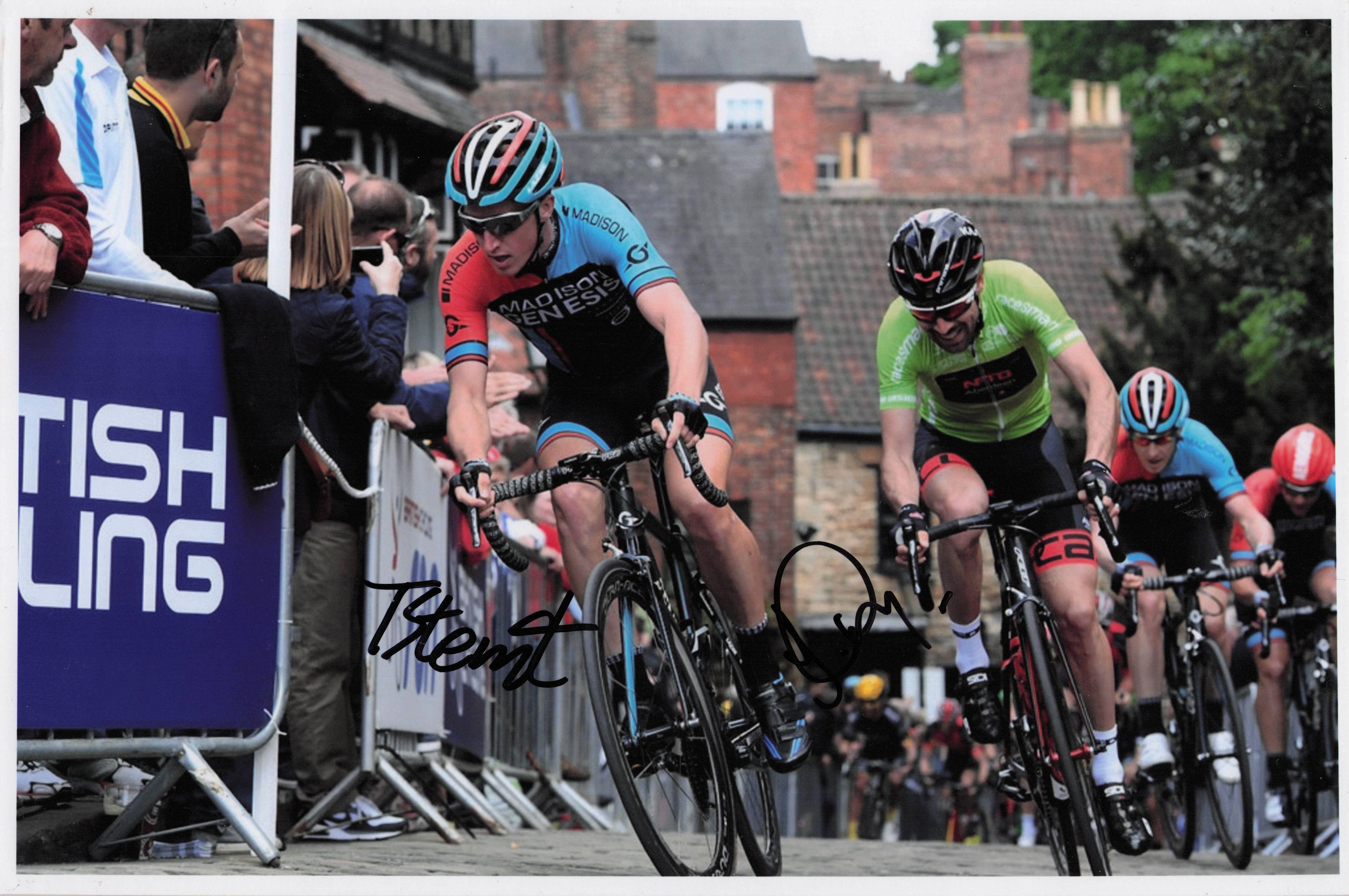 Tom Stewart Johnny McEvoy British GB Cycling 12x8 MULTI Hand Signed Photo
