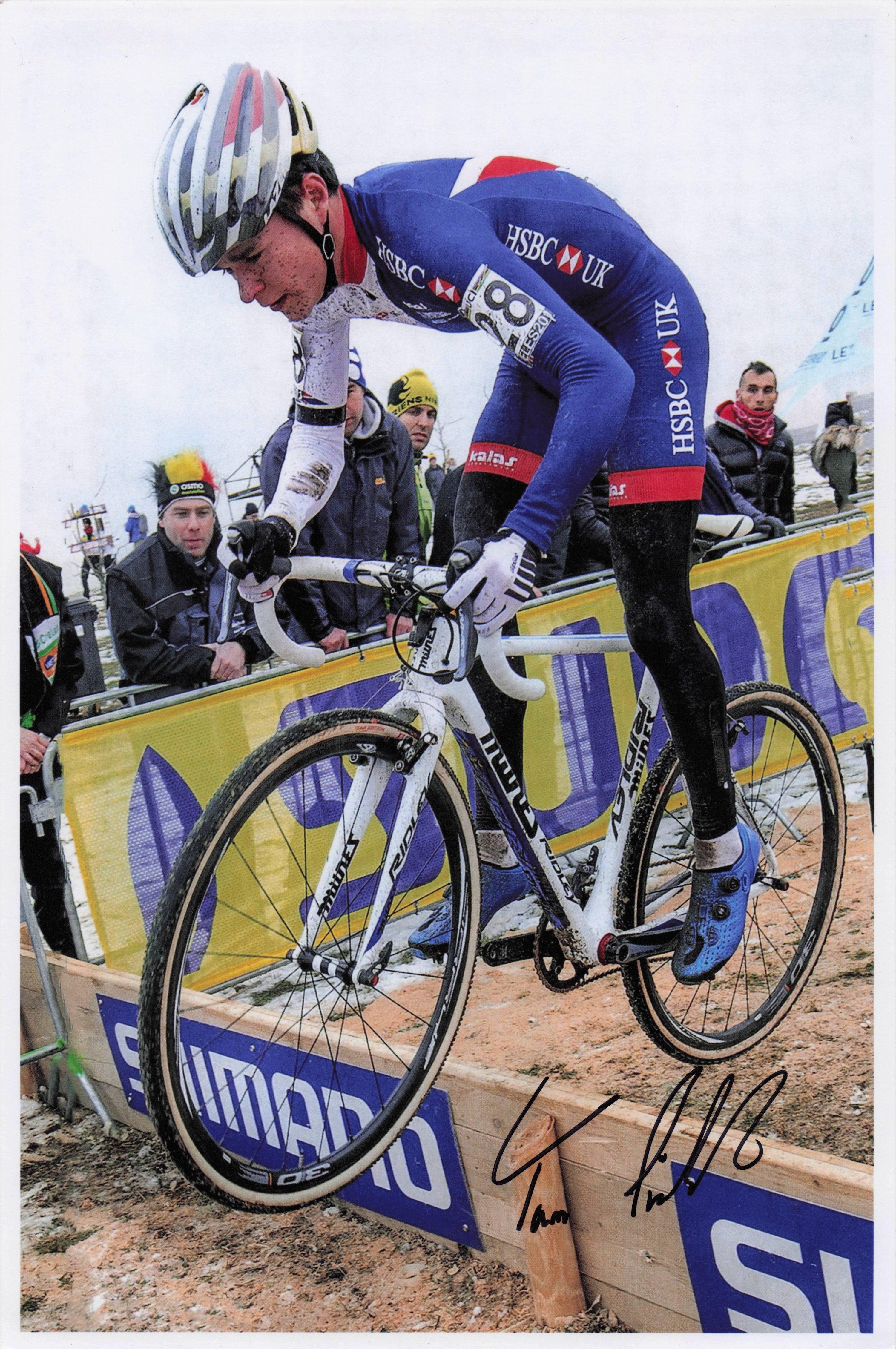 Tom Pidcock British English Cyclist at Cyclo Cross 12x8 Hand Signed Photo