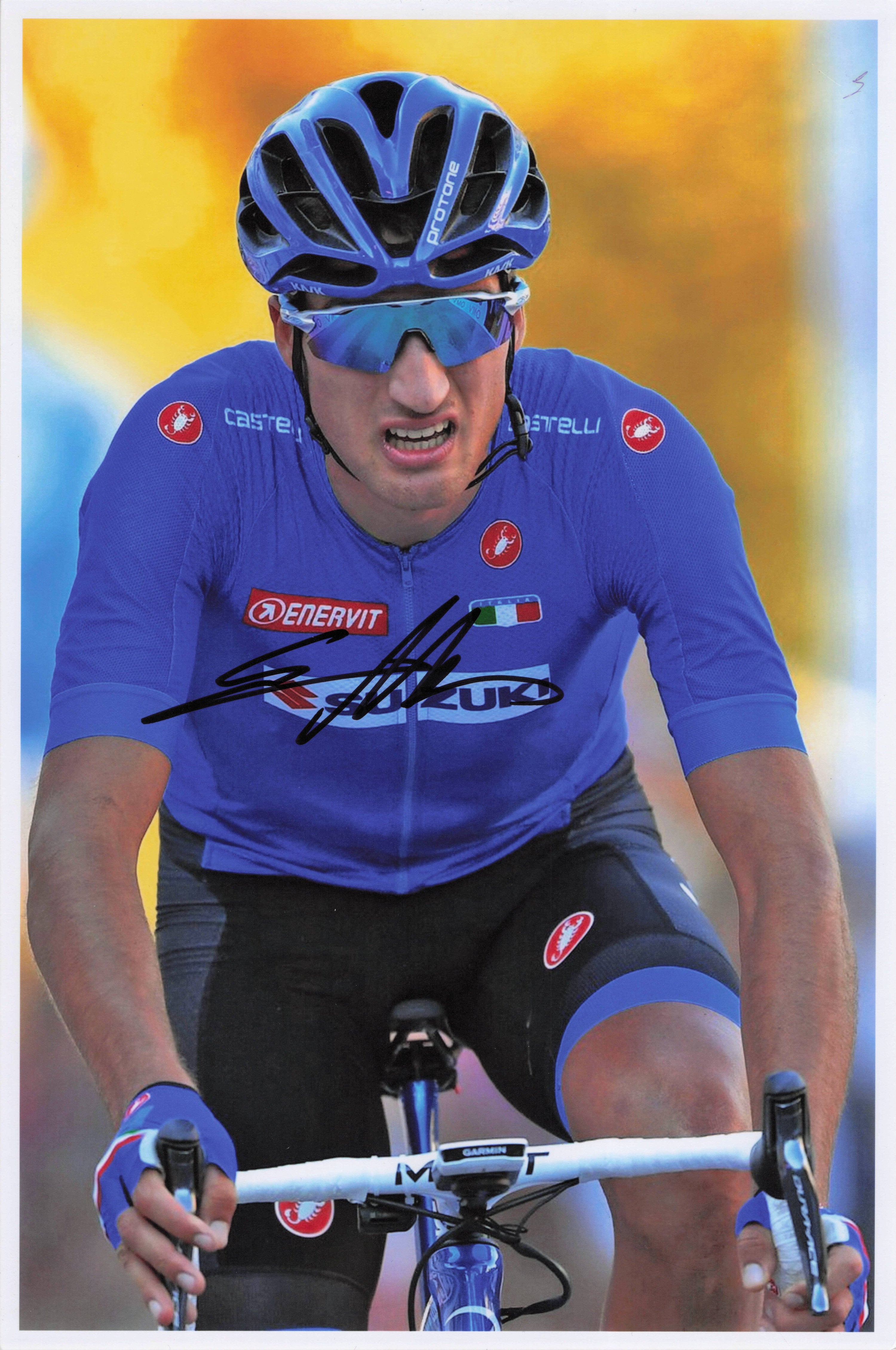 Gianni Moscon Italy Cycling Italian Cyclist 12x8 Hand Signed Photo
