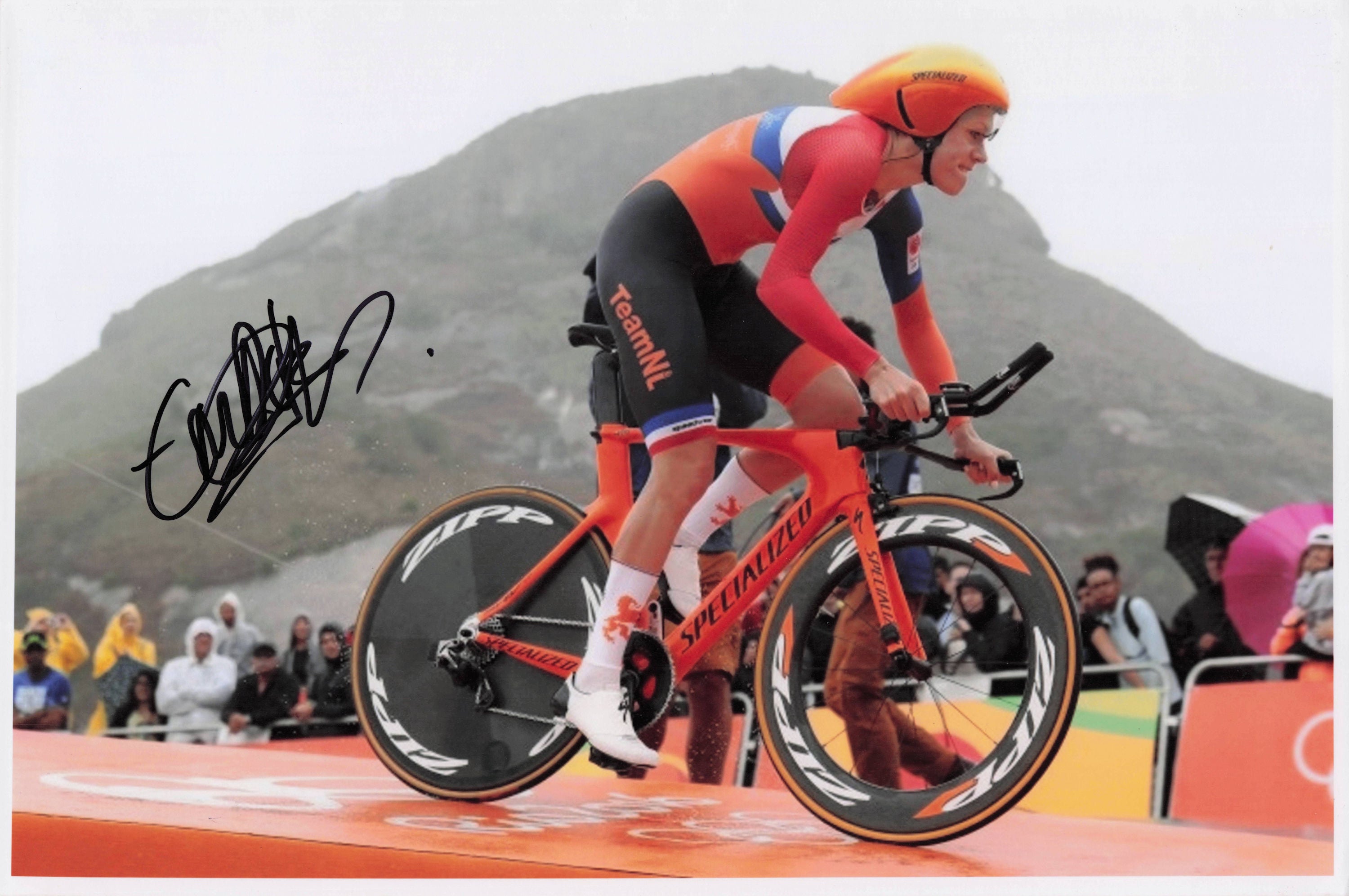Ellen Van Dijk Dutch Holland Womens UCI Cyclist 12x8 Hand Signed Photo