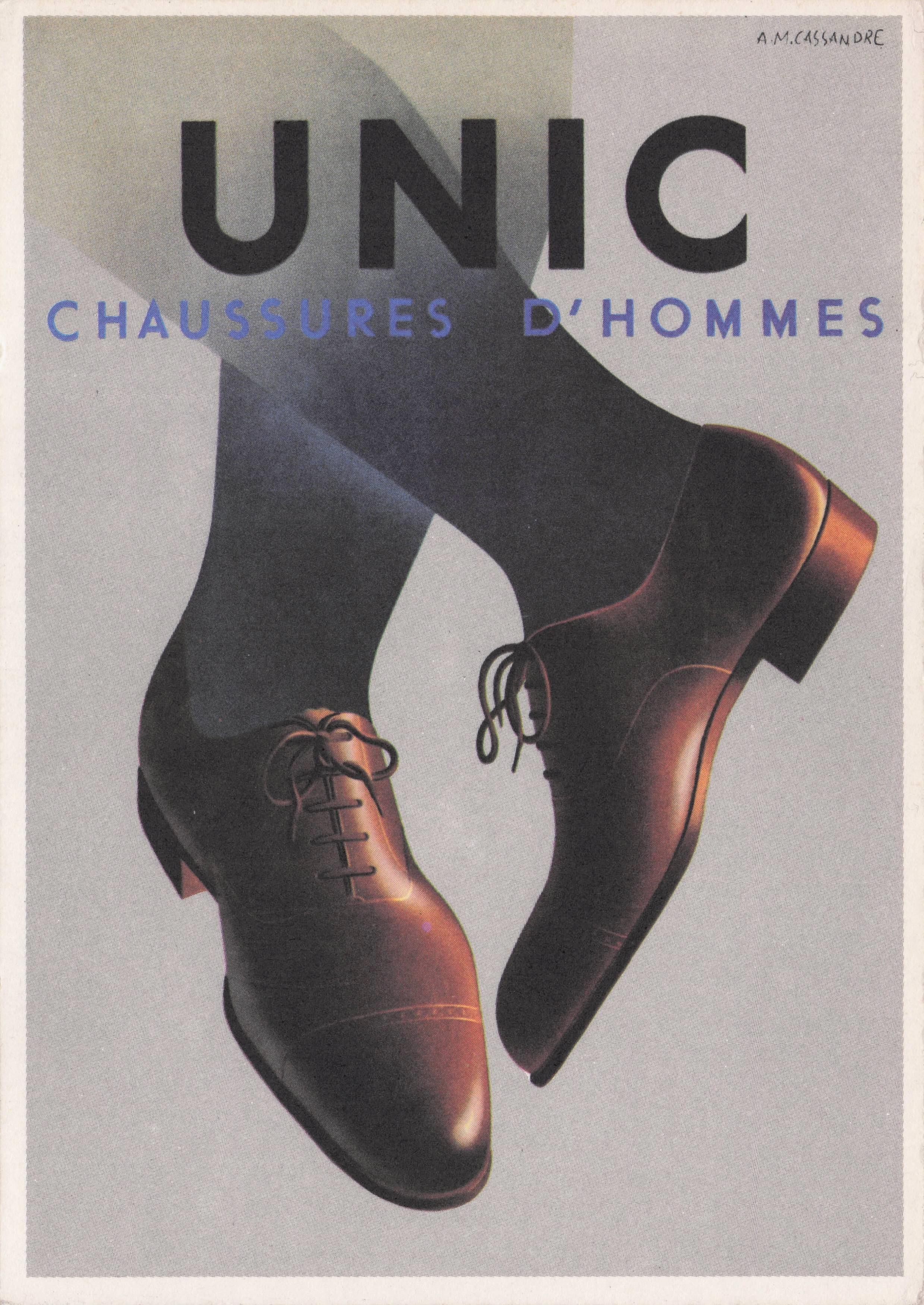 Unic Chaussures D'Hommes French Mens Leather Shoes Poster Postcard