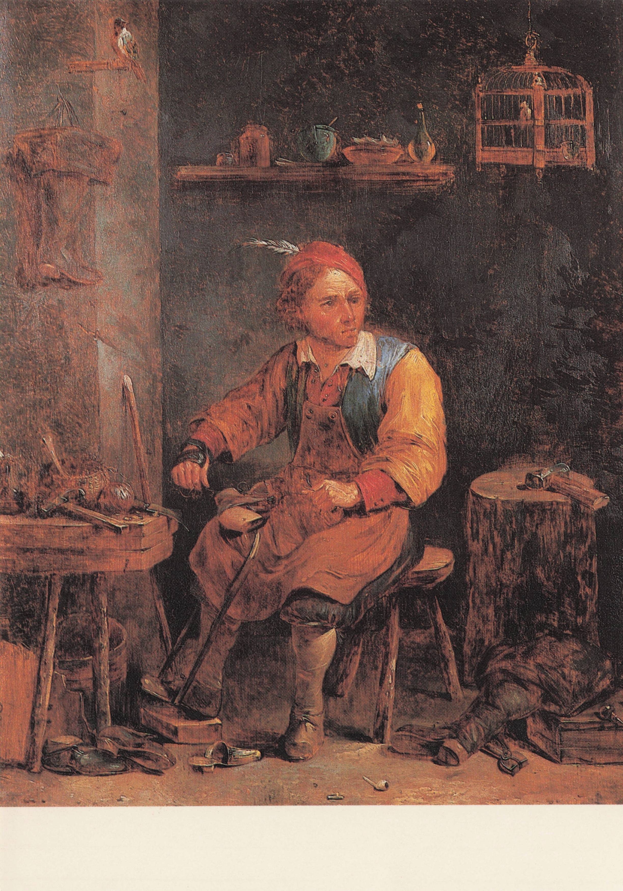 The Shoe Maker David Teniers Medieval Painting Postcard