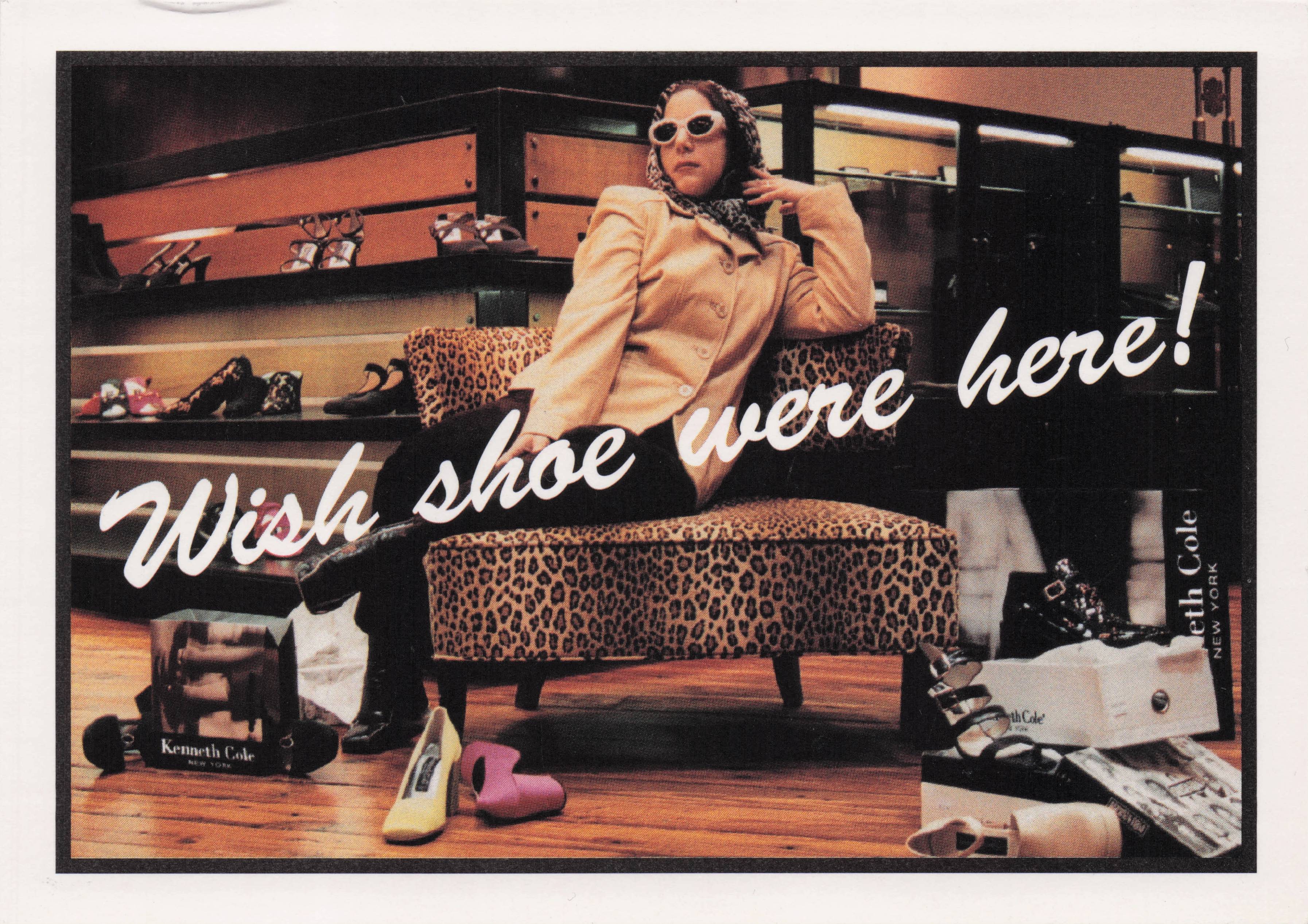 Glamour Lady In Ken Cole American Shoes Leopard Print Advertising Postcard