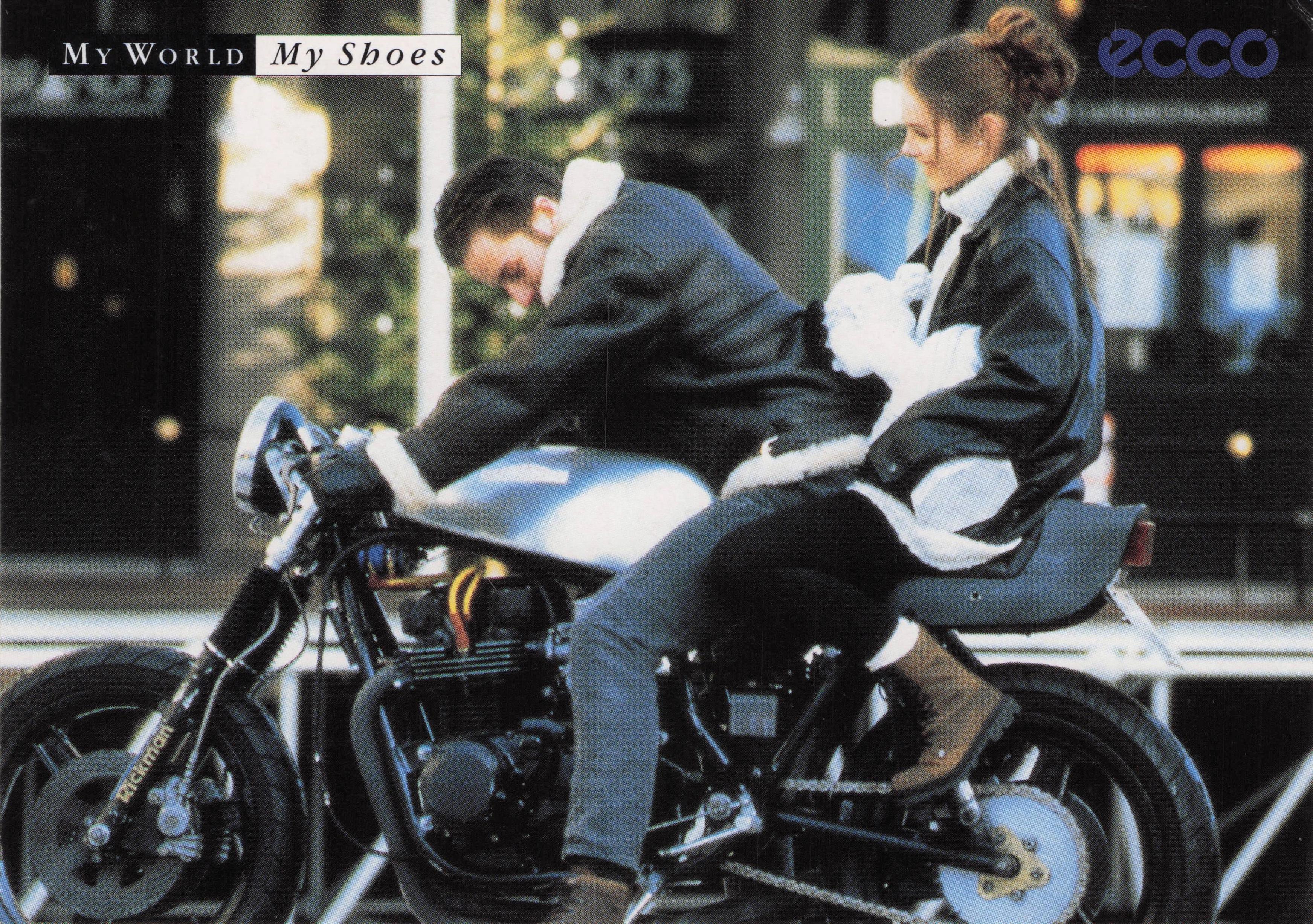 Denmark Motorcyclist Biker Shoes Copenhagen Advertising Postcard