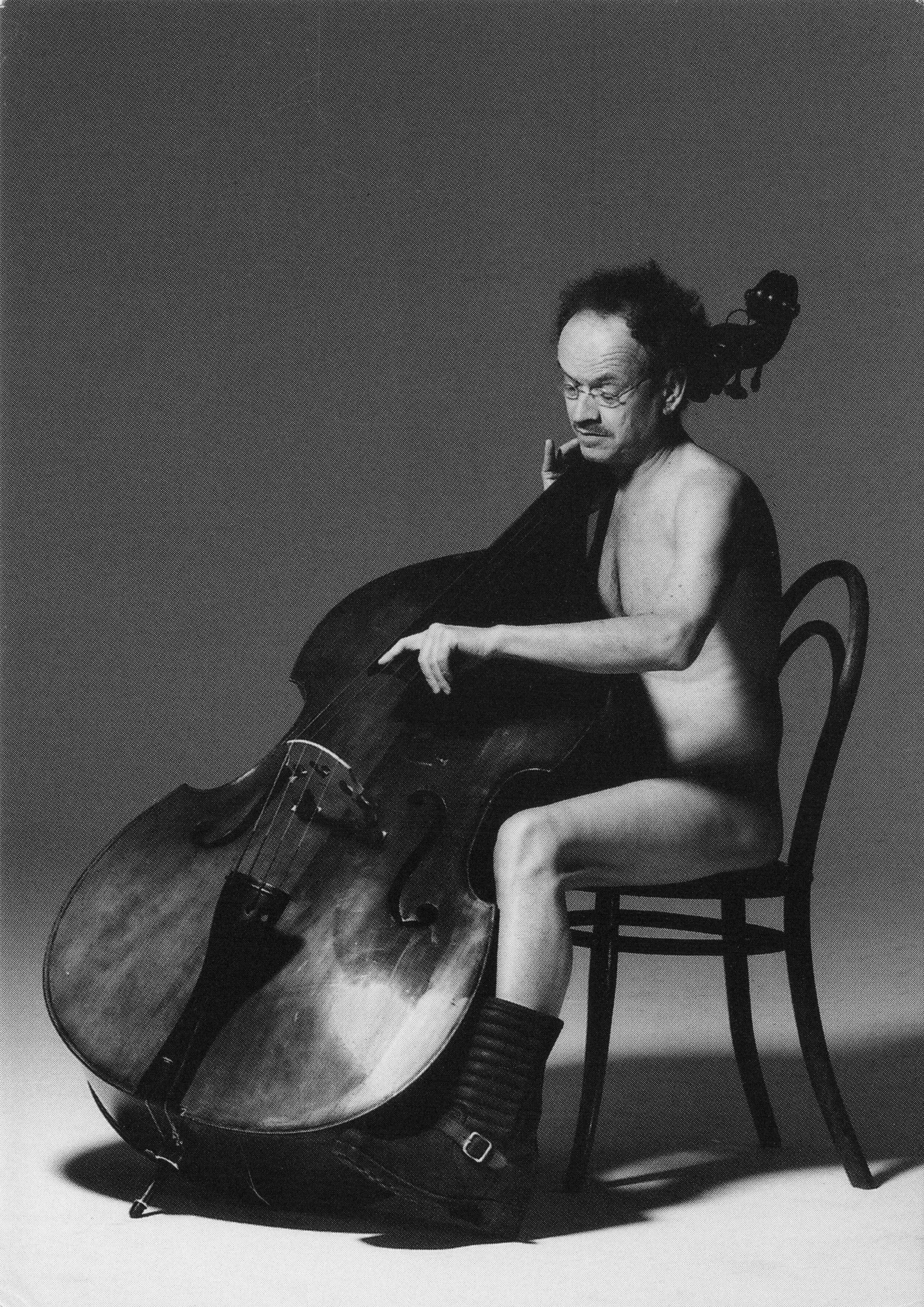 Switzerland Naked Man Cello Musician Vagabond Shoes Advertising Postcard