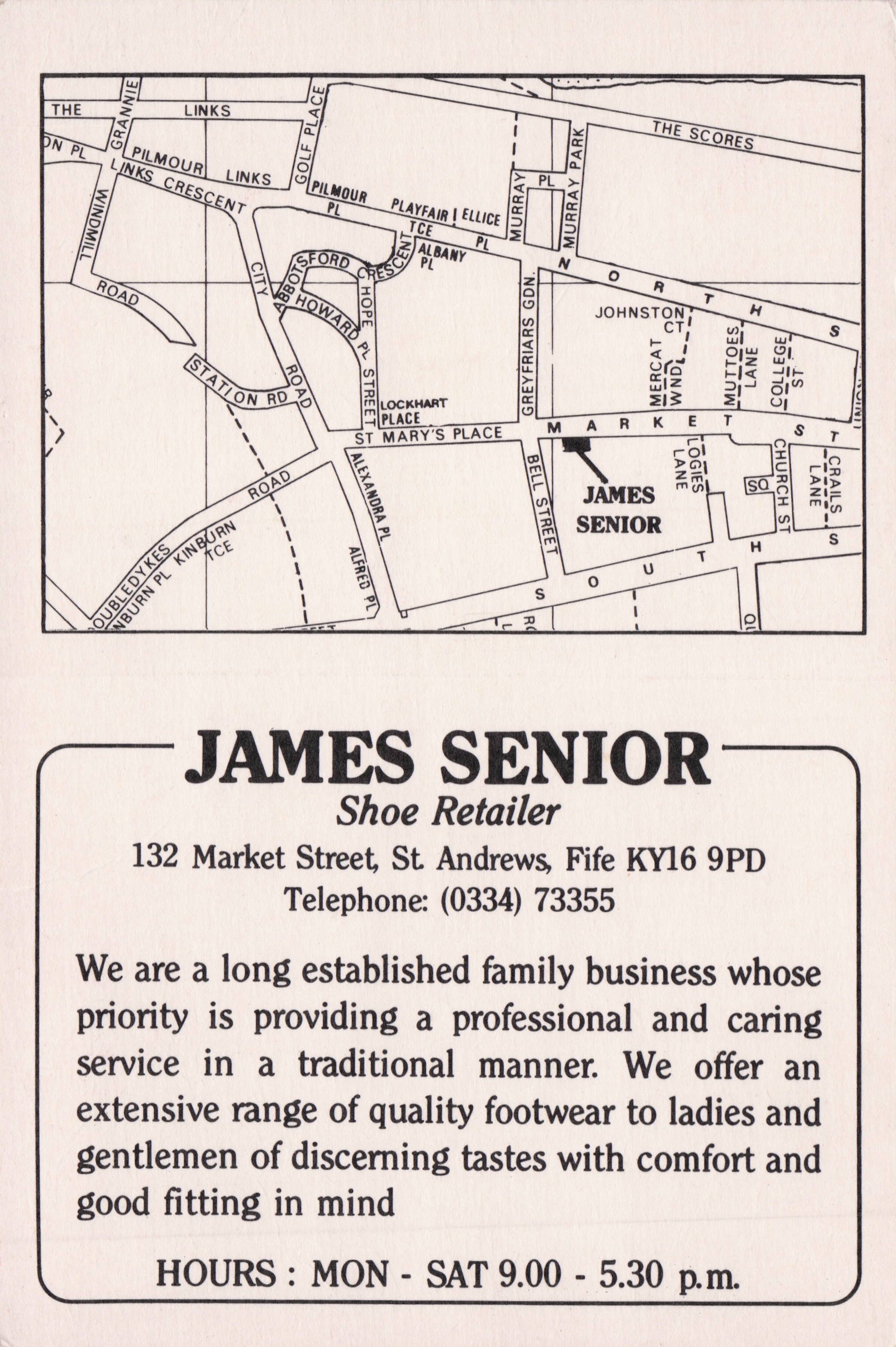 James Senior Shoe Shop Fire Scotland Scottish Advertising Map Postcard