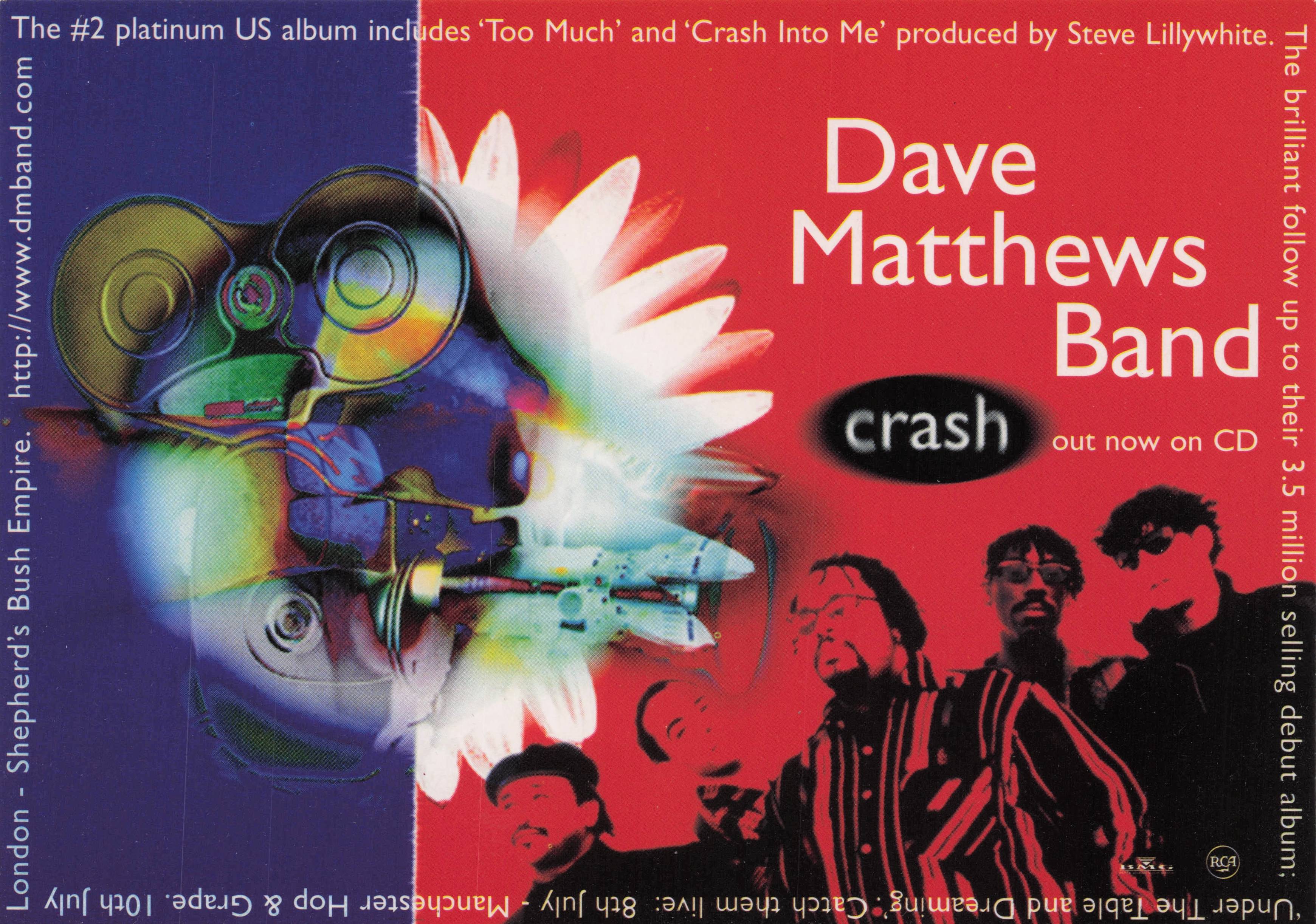 Dave Matthews Band Crash CD Launch Advertising Postcard