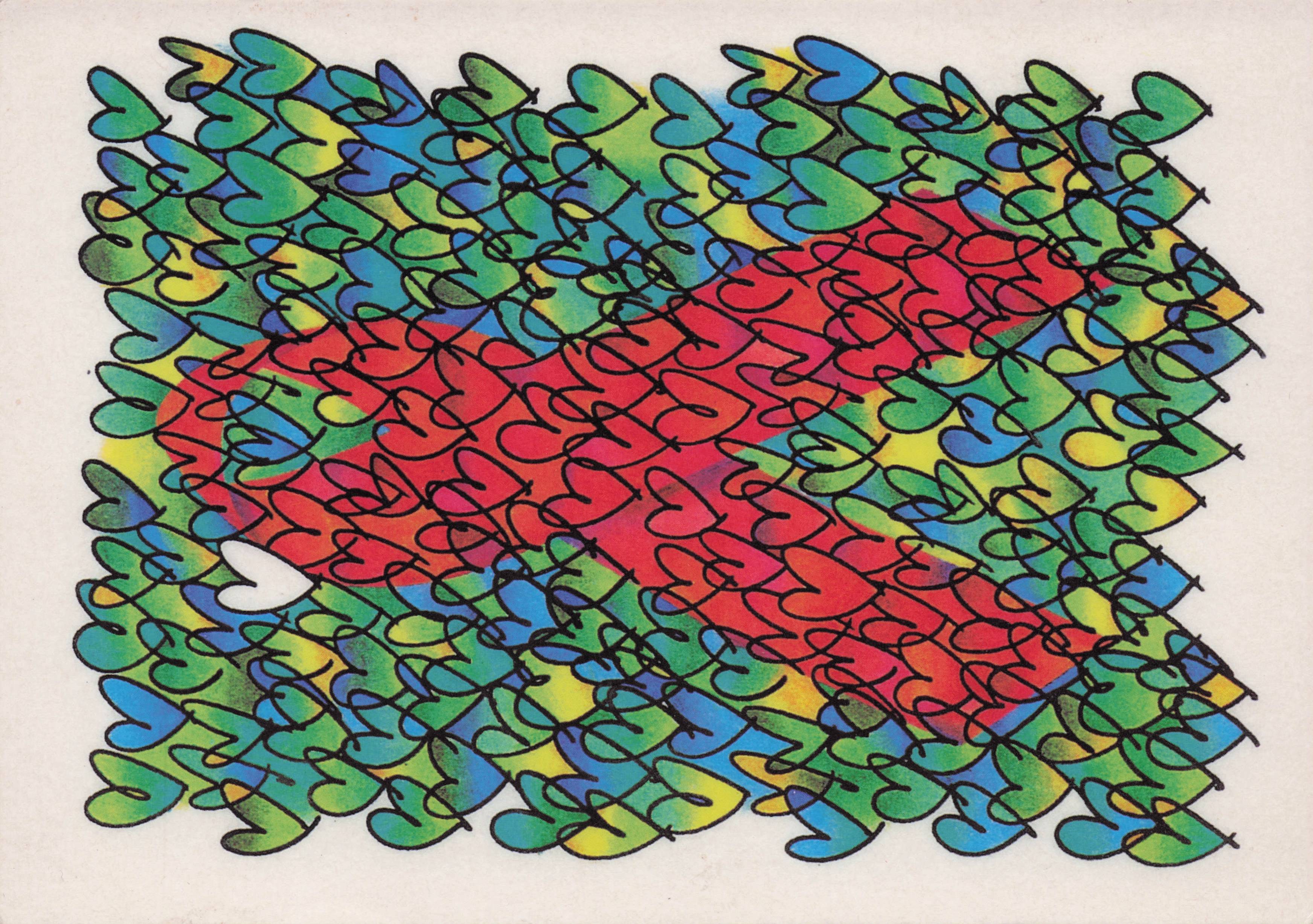 1995 World Aids Day Red Ribbon LGBT Bird Advertising Postcard