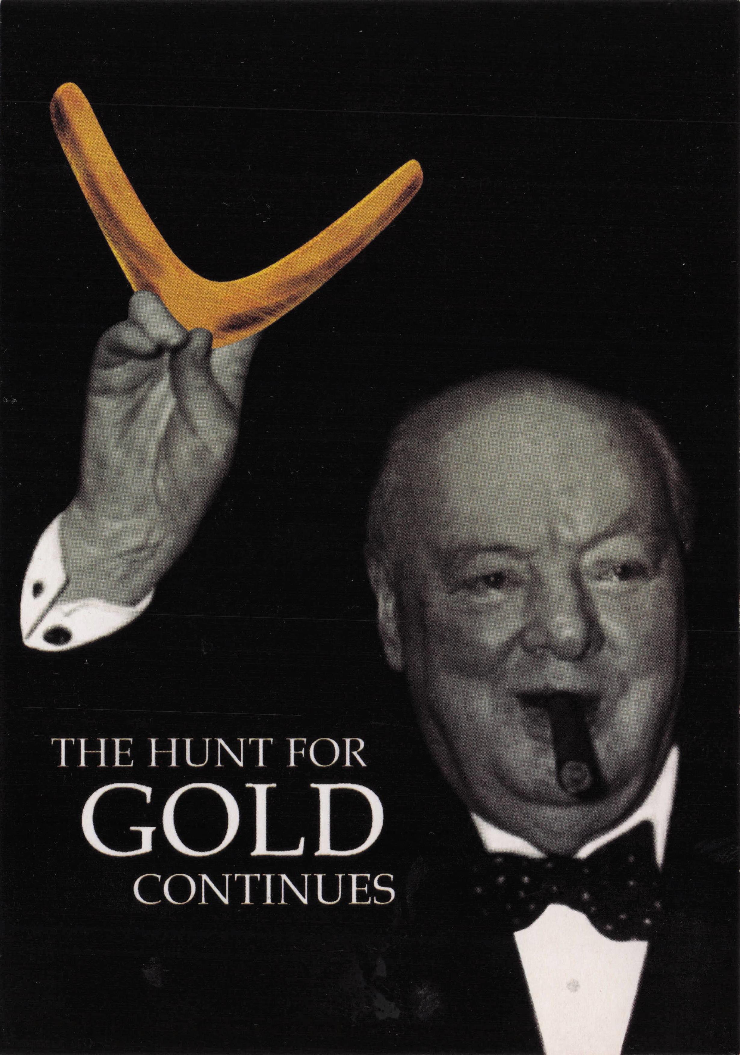 Winston Churchill The Hunt For Gold King Arthur Film Advert Postcard