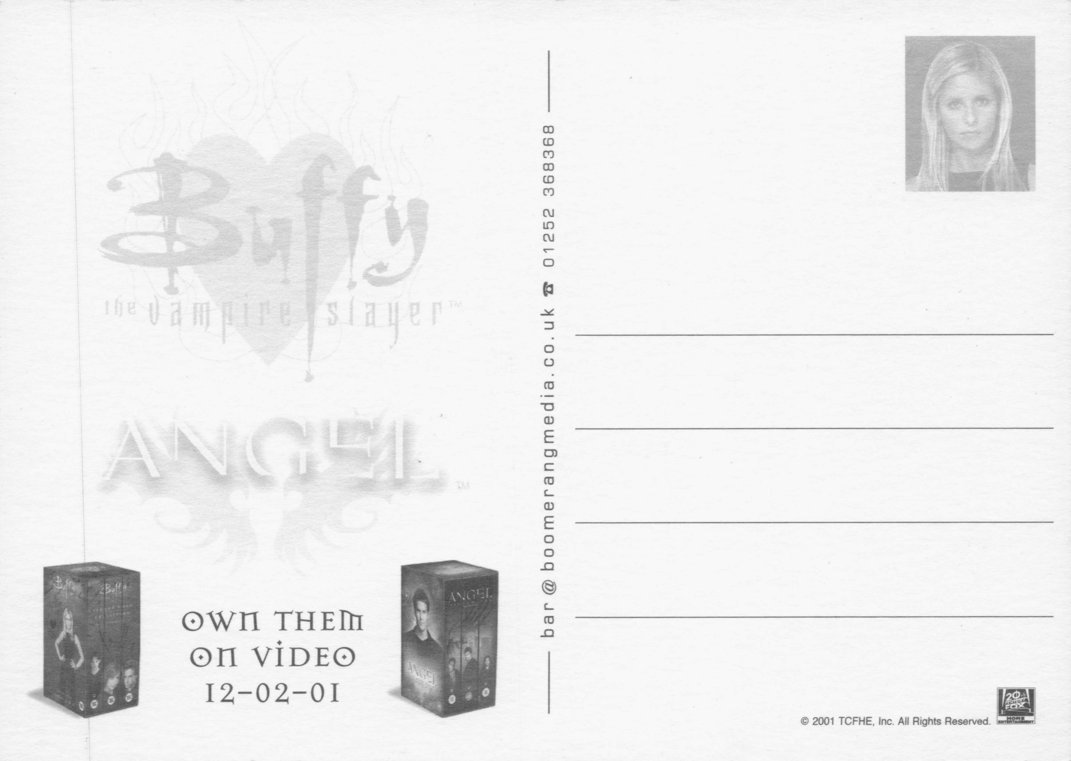 Buffy The Vampire Slayer TV Show Video Launch Advertising Postcard