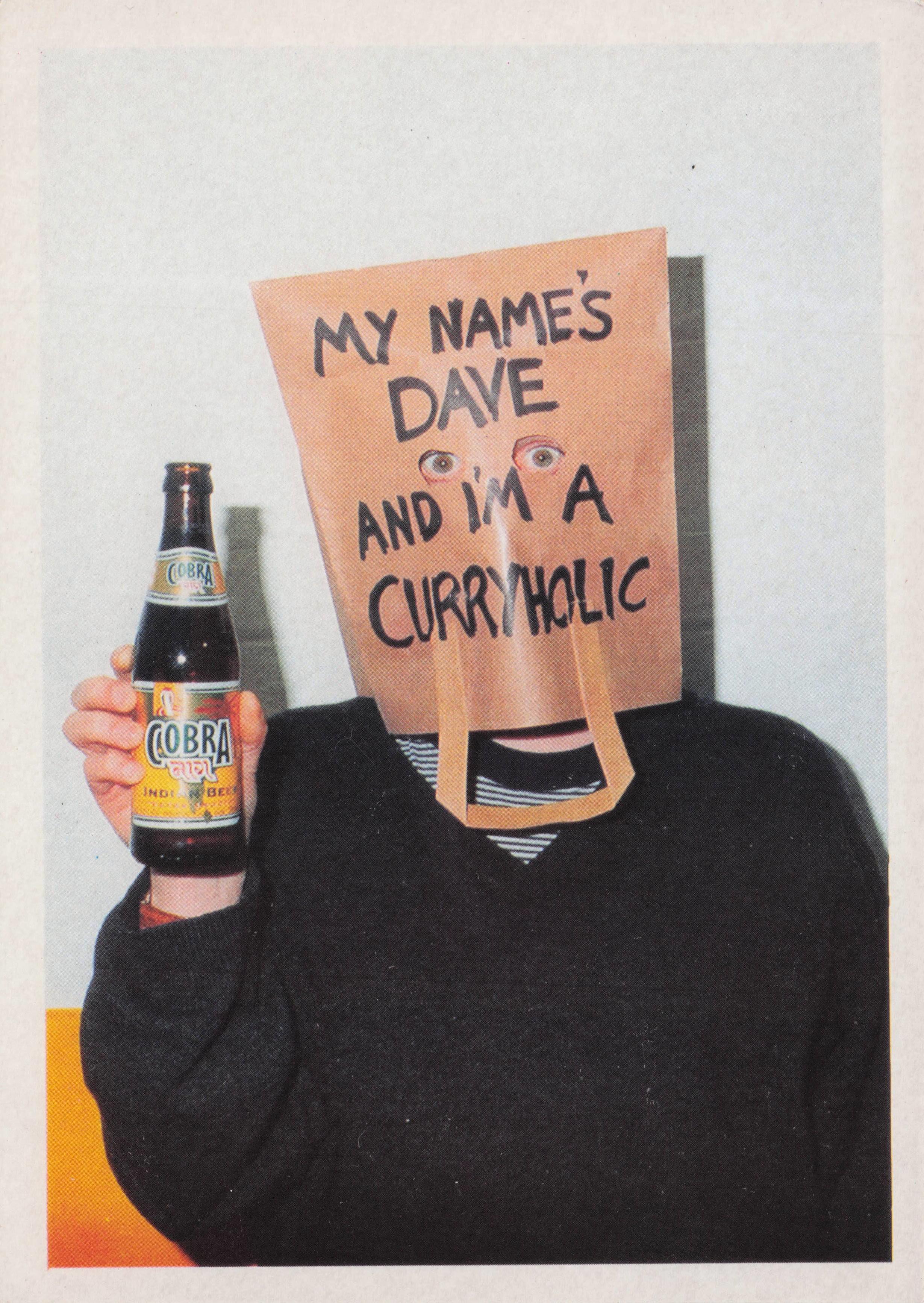 Curry Holic Alcholics Anonymous Comic Cobra Lager Advertising Postcard