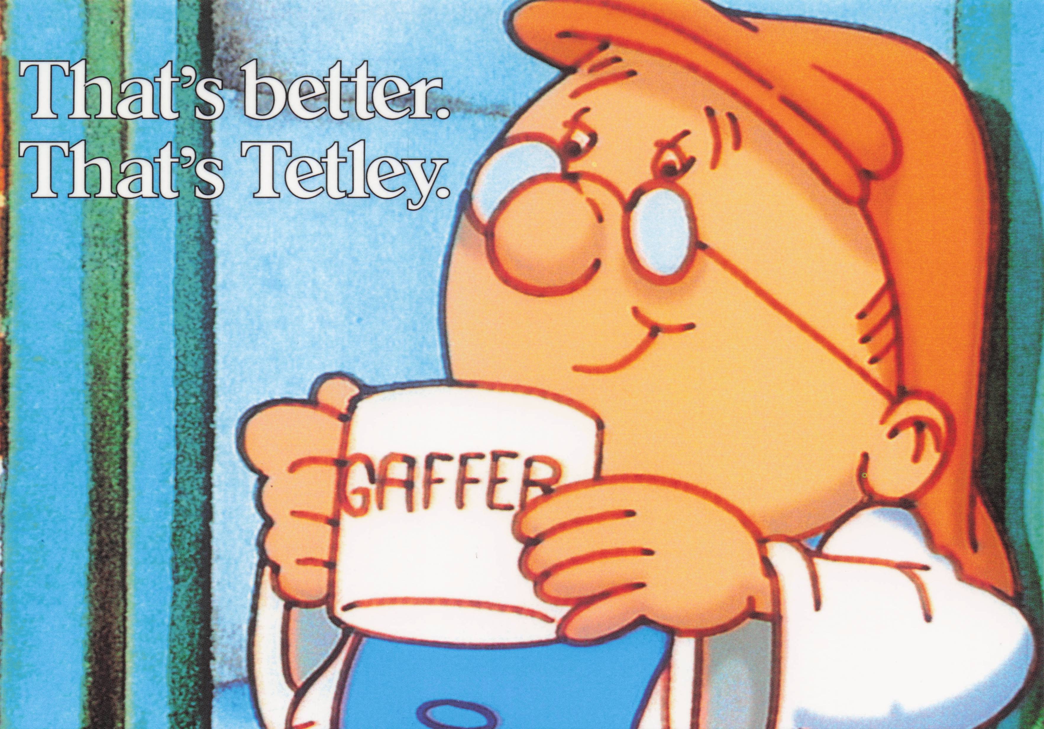 Tetley Tea Bags The Gaffer Foreman Drinks Cuppa Advertising Postcard