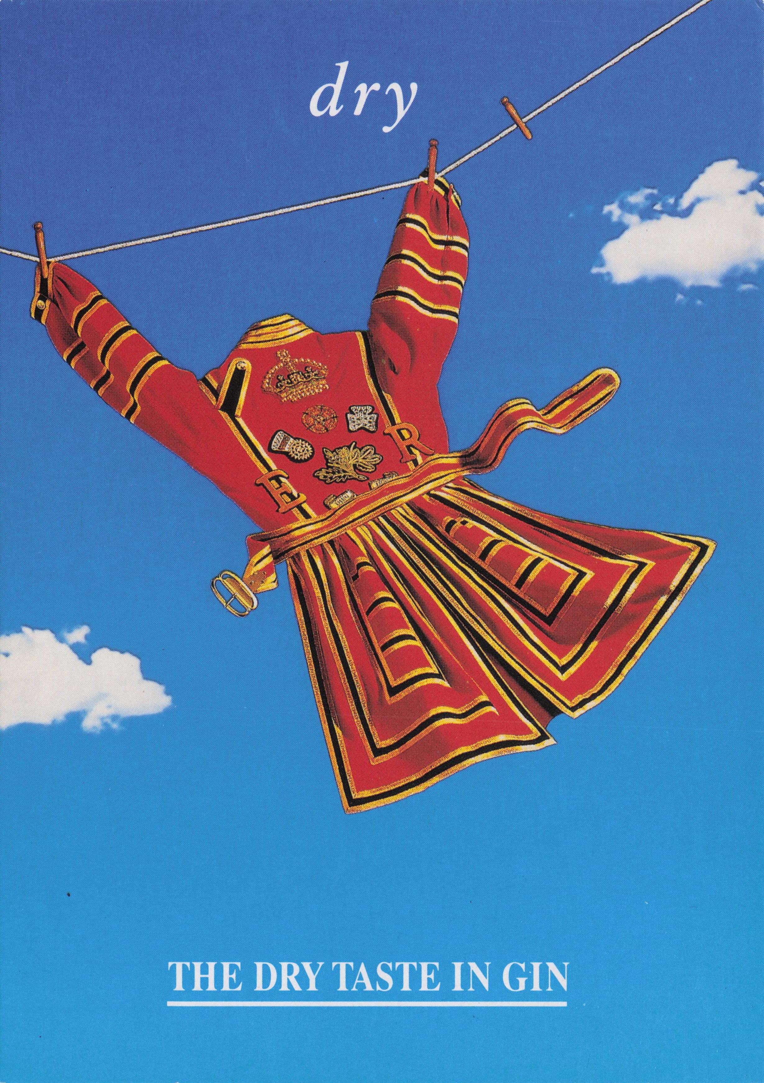 Beefeater Gin Tower Of London Guards Costume Washing Line Postcard