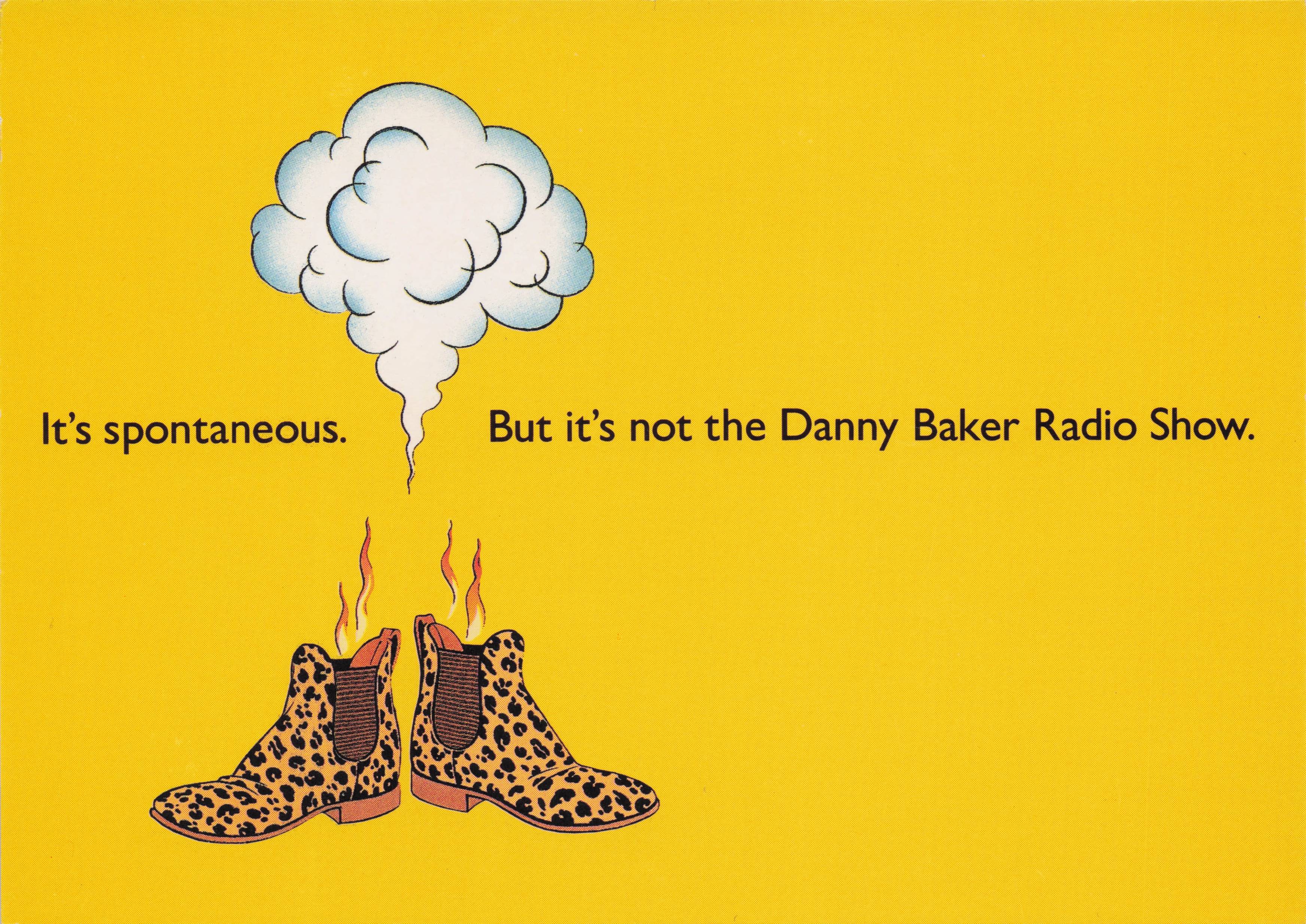 Danny Baker BBC Radio Show DJ Volcano Shoes Advertising Postcard