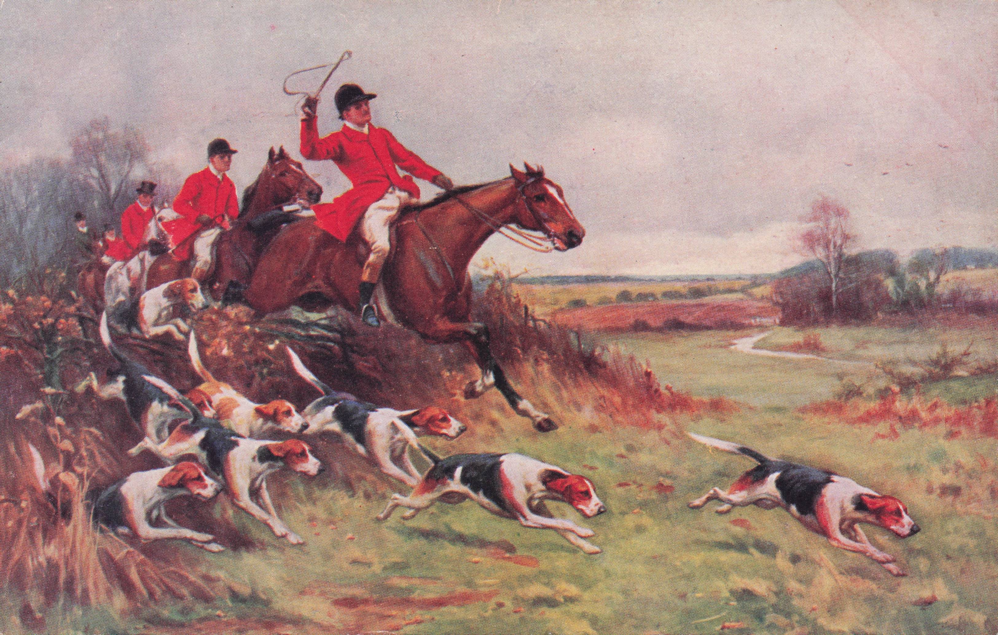 Fox Hunting Race James Henderson No 10 Antique Horse Postcard