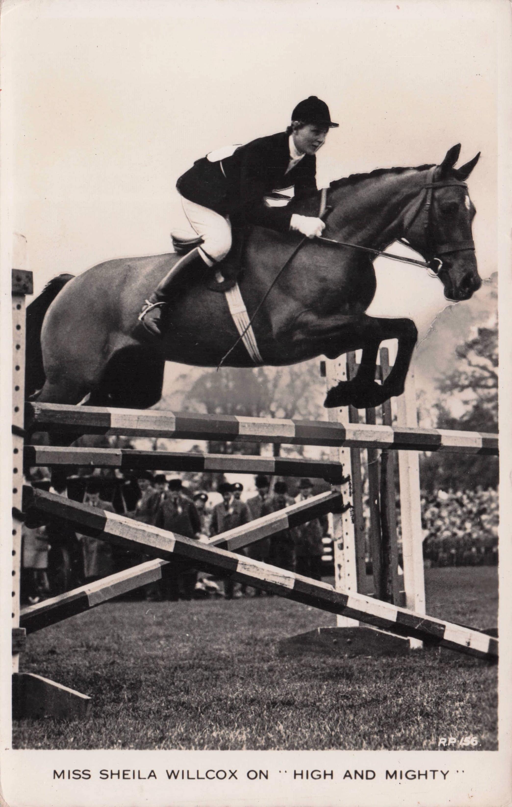 Sheila Willcox High & Mighty Horse Showjumping Old RPC Postcard