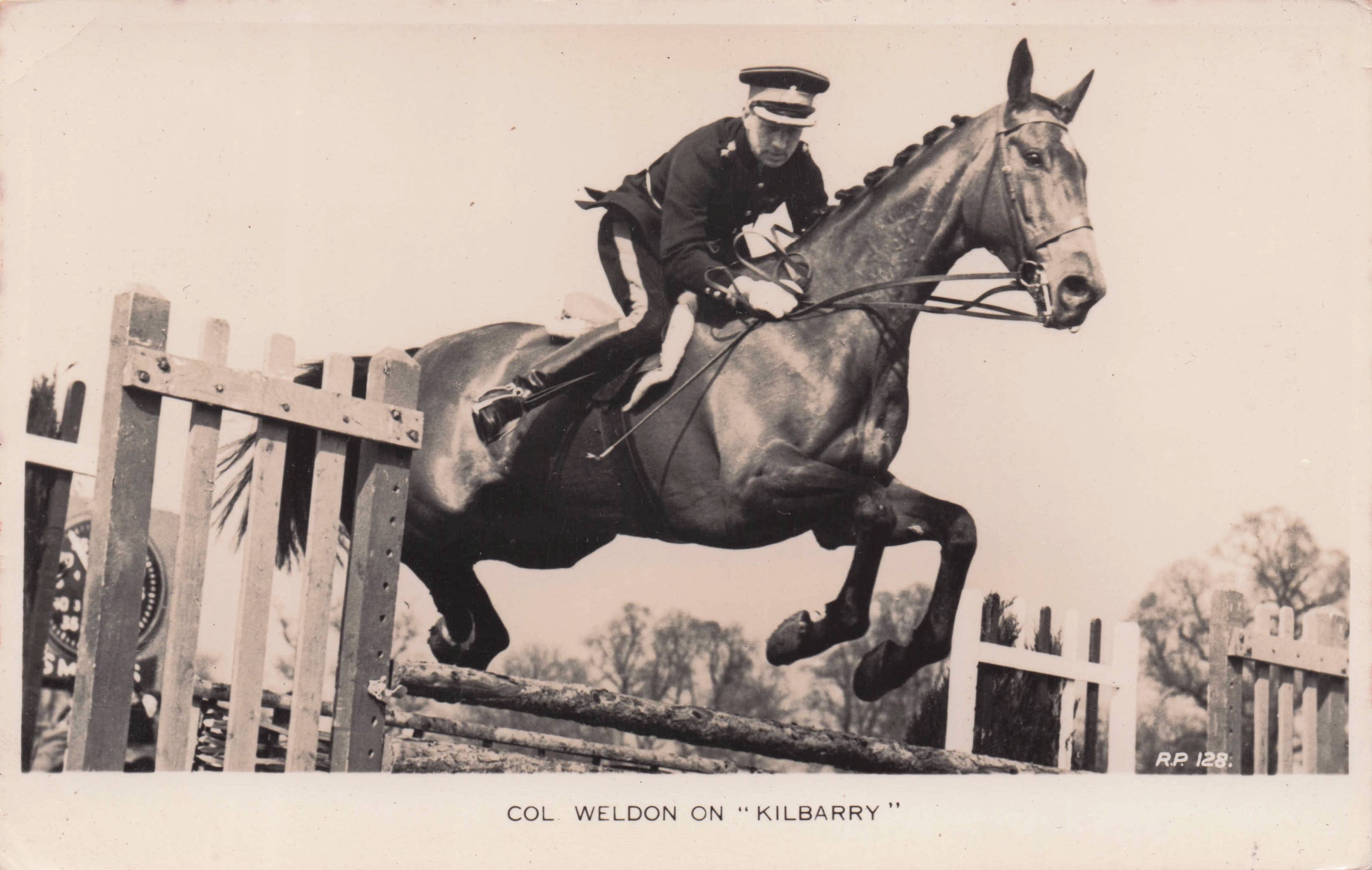 Colonel Weldon On Kilbarry Military Horse Showjumping Old Postcard