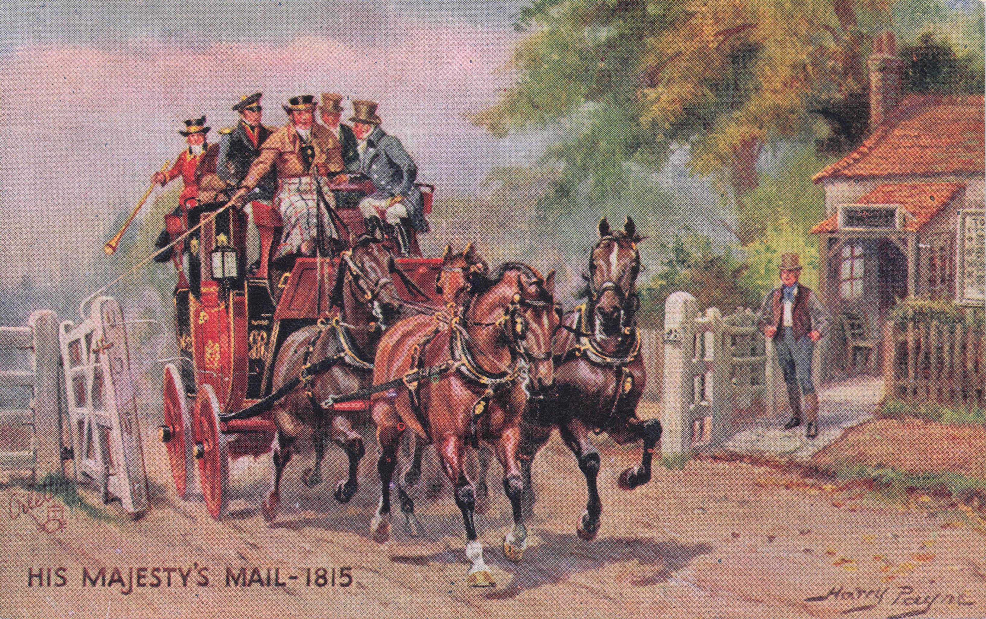 His Majesty's Mail Victorian Transport 1815 Old Tucks EX Postcard