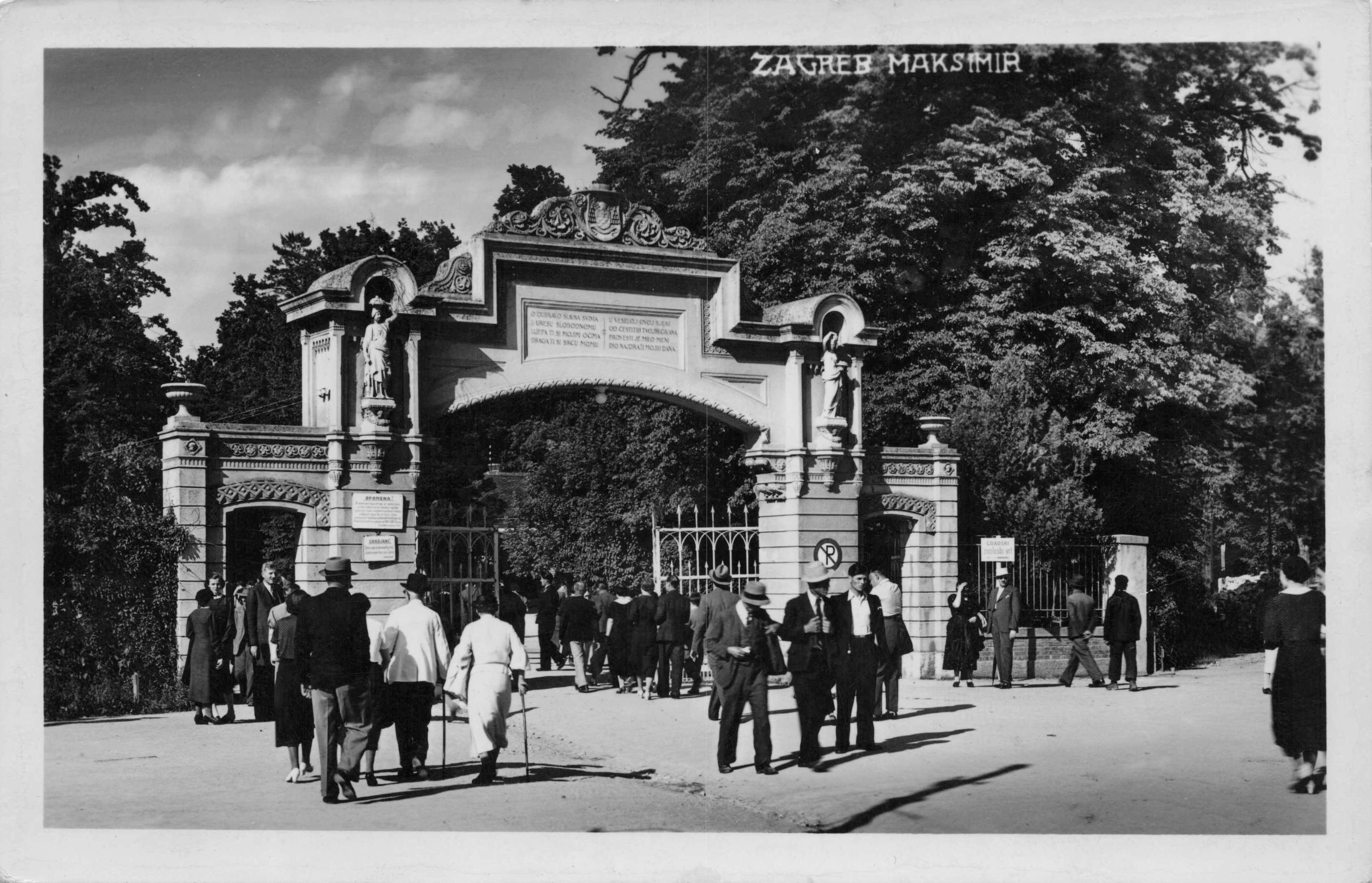 Posh Suit Fashion Visitors at Zagreb Maksimir Croatia Real Photo Postcard