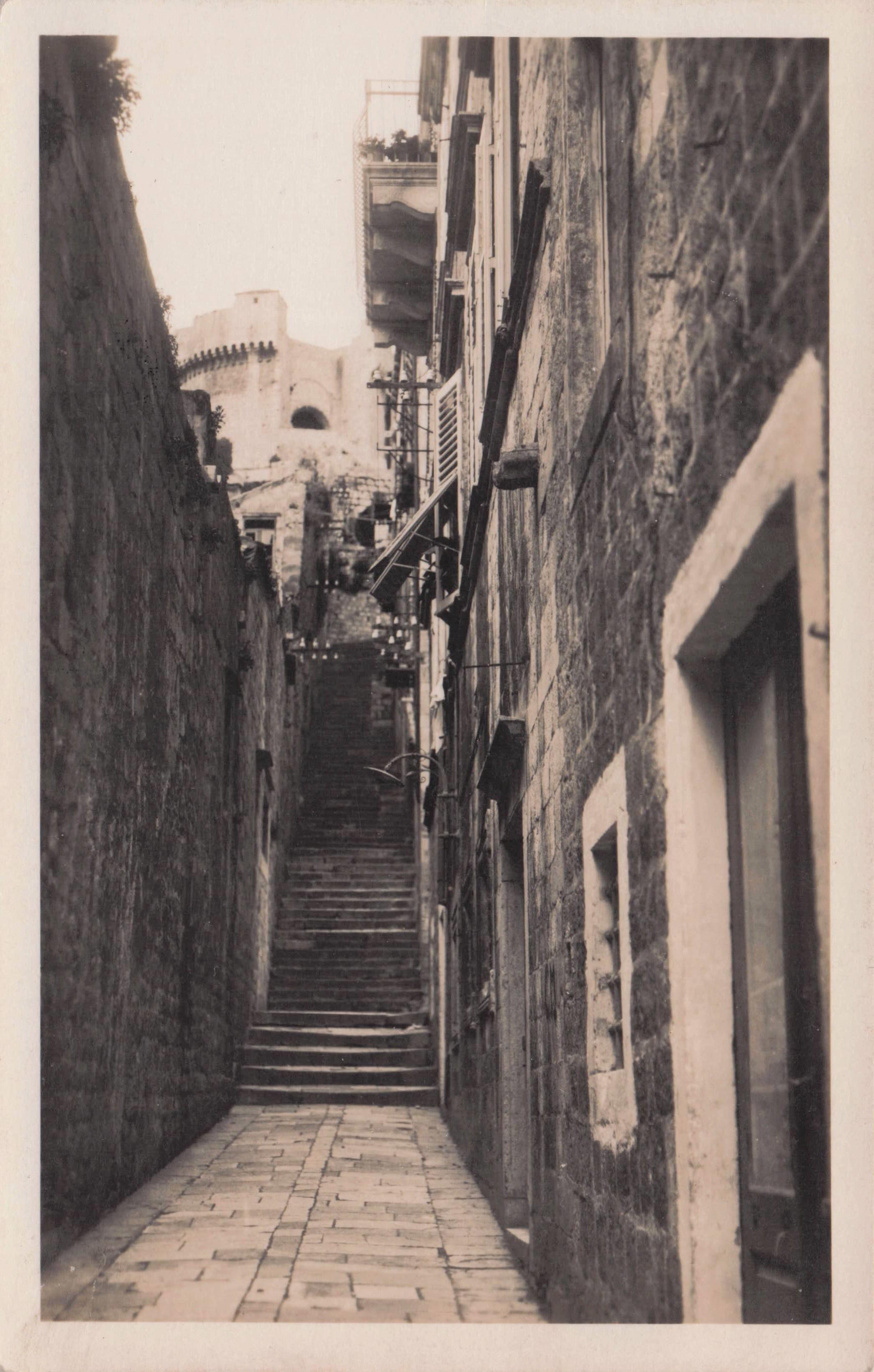 Steps at Ulica Fratarska Ragusa Dubrovnik Croatia Old RPC Postcard
