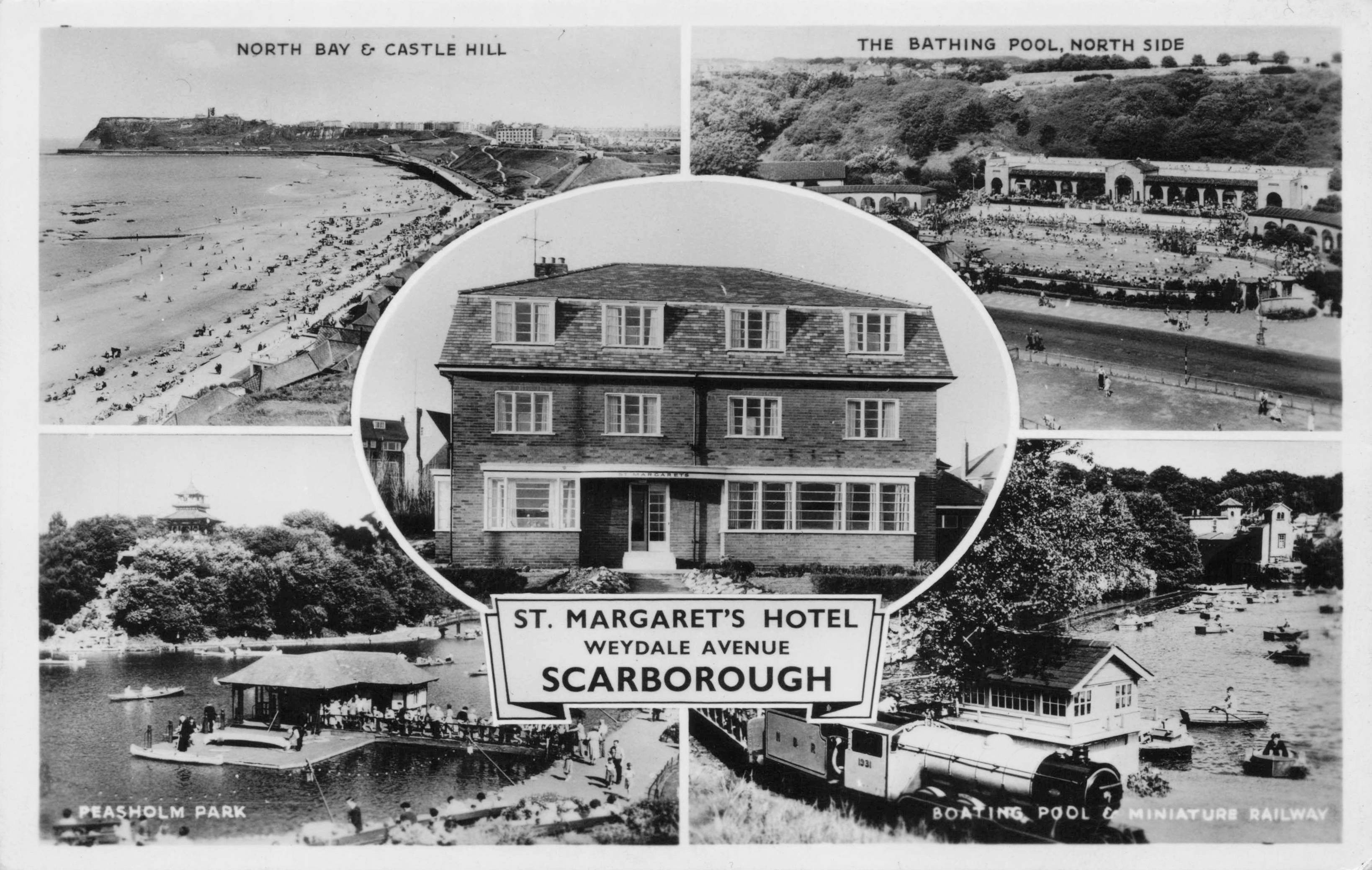 St Margaret's Hotel Scarborough Yorkshire Railway Old RPC Postcard