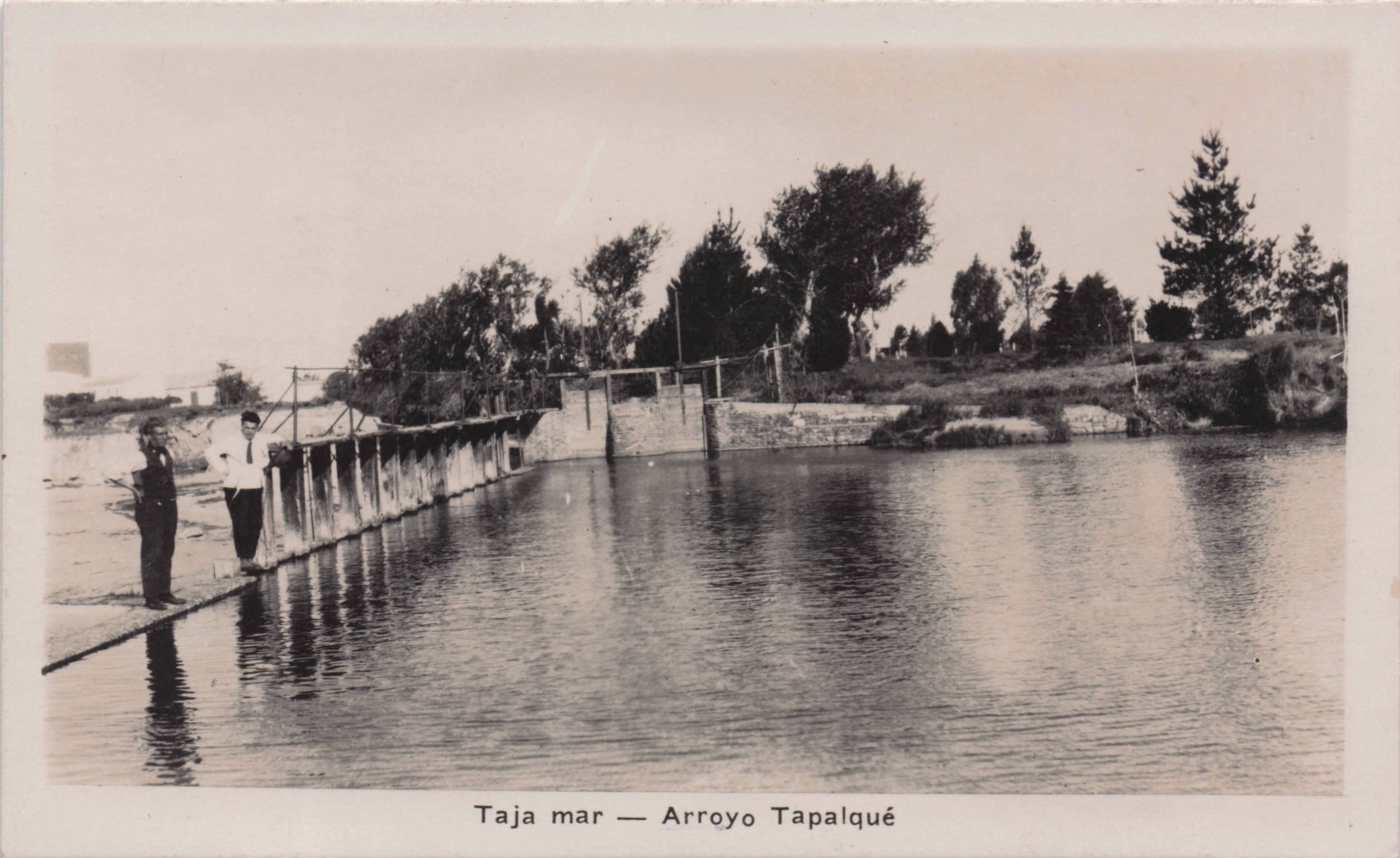 Men by Arroyo Tapalque River Edge Argentina Mexico Real Photo Postcard