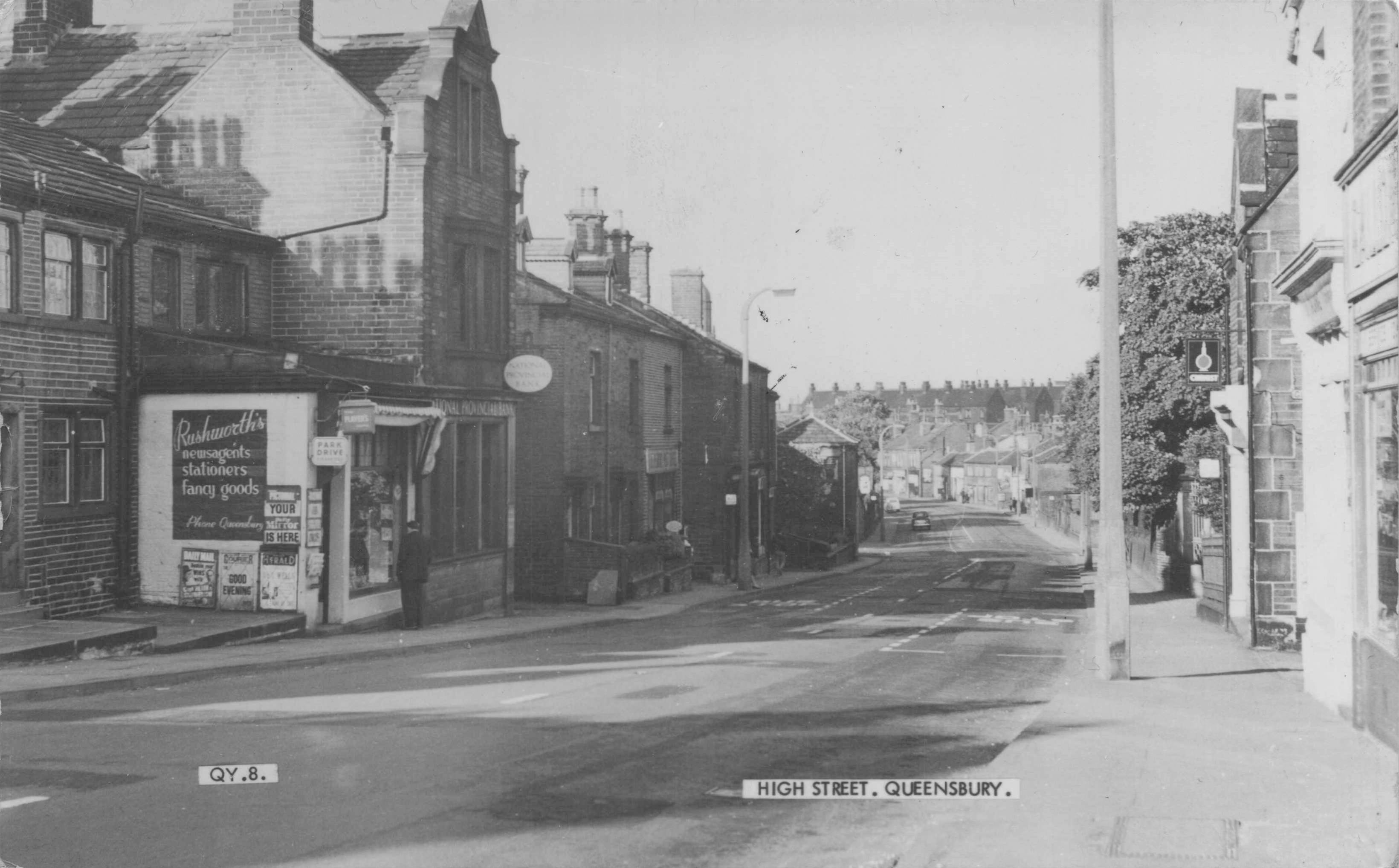 T&S Rushworth Newsagents High Street Queensbury Yorkshire Old Postcard