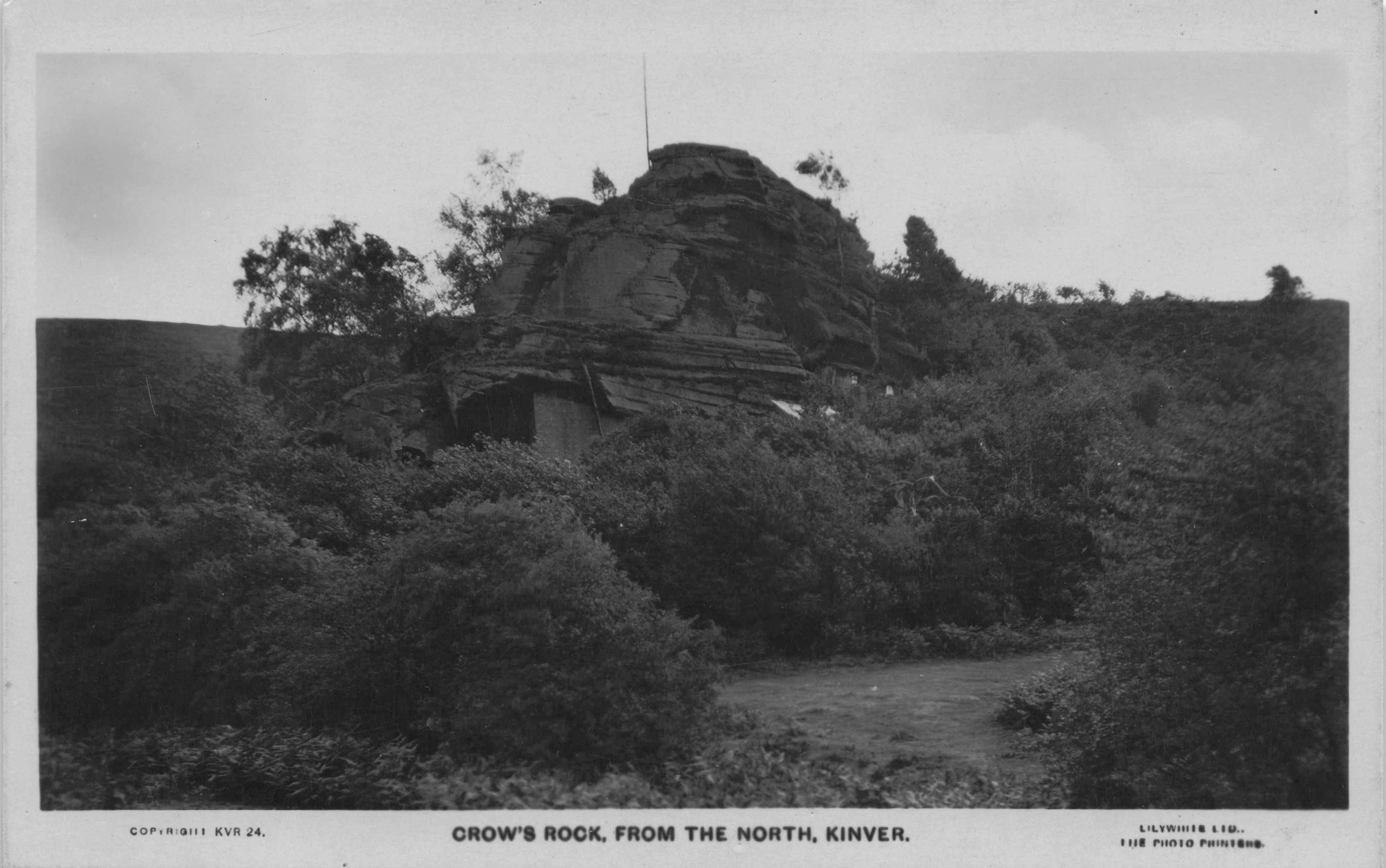 Crows Bird Rock From The North Kinver Staffs Old Real Photo Postcard