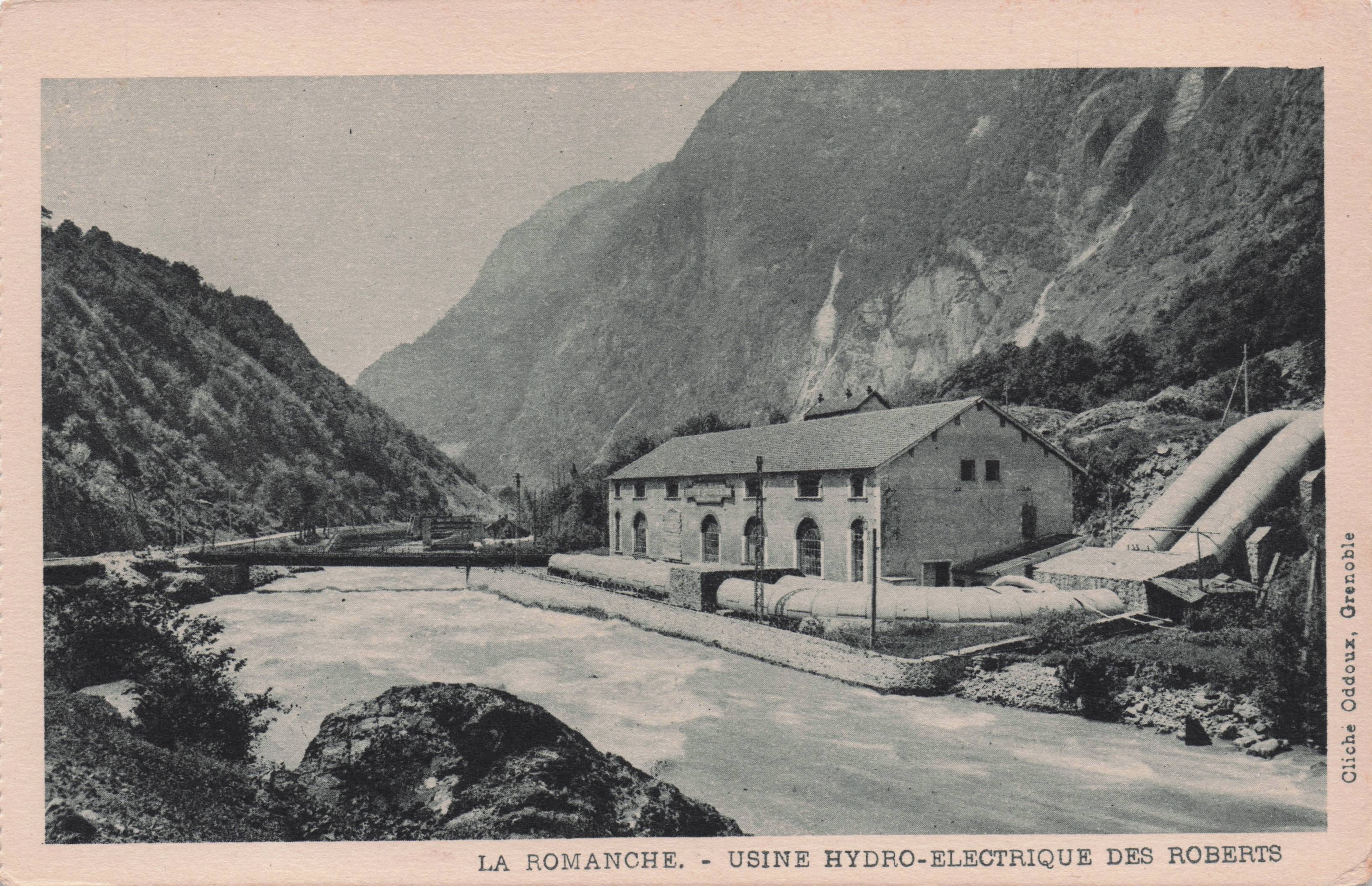 La Romanche Roberts Hydro Electric Factory Isere France Old EX Postcard