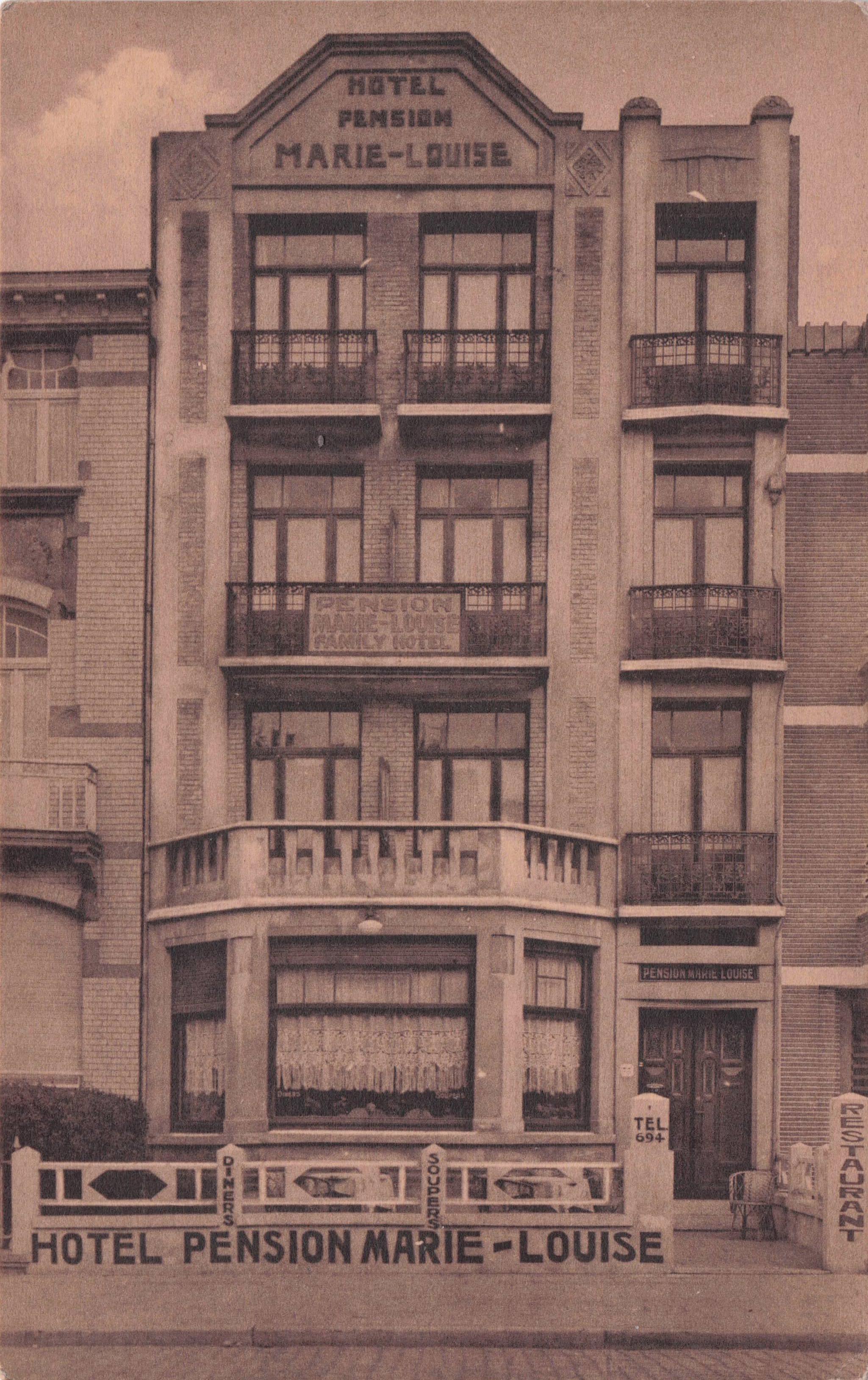 Hotel Pension Marie Louise Blankenberge Belgium Antique RARE Postcard