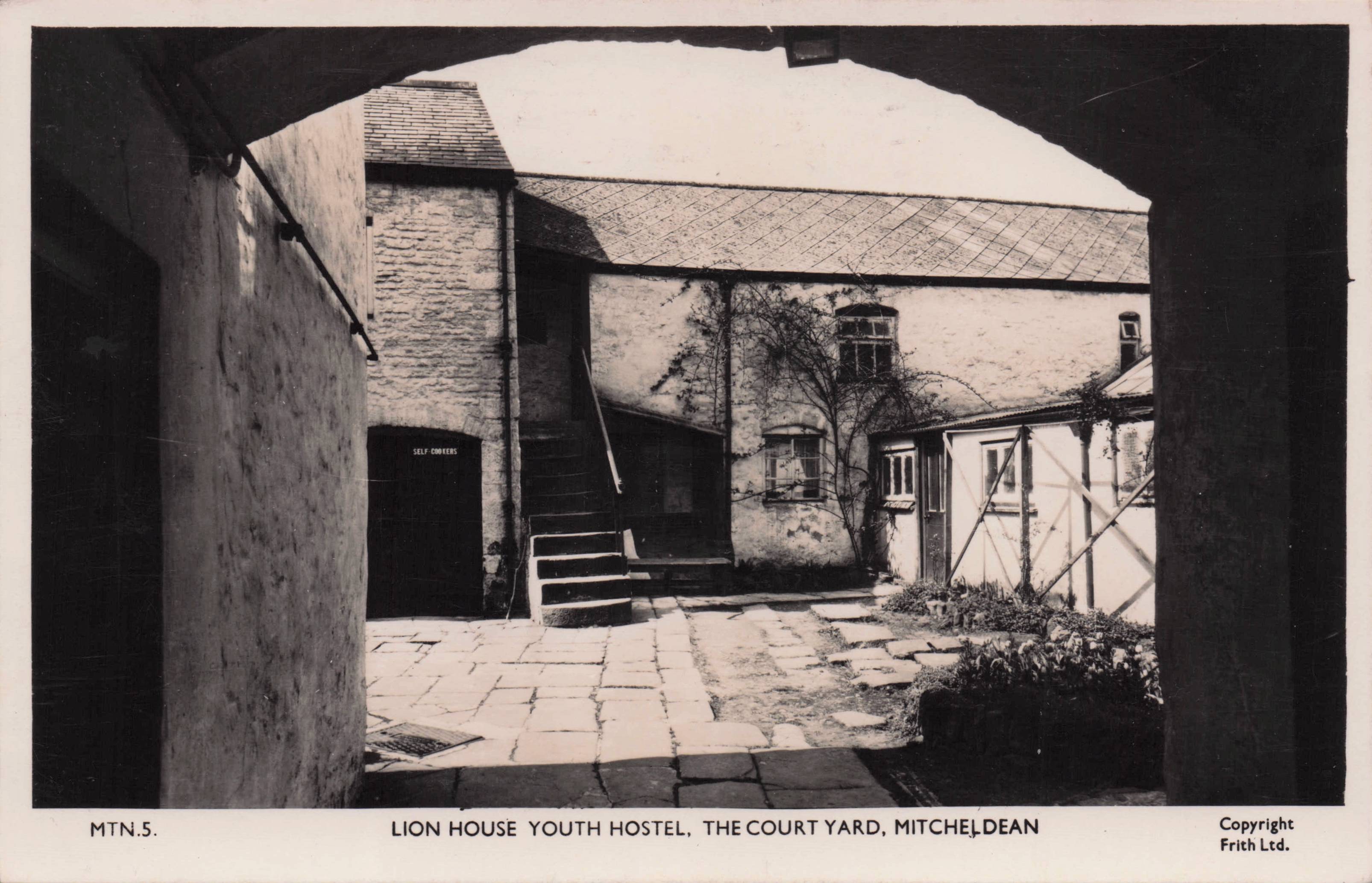 Courtyard at Mitcheldean Youth Hostel Gloucester Old RPC Postcard