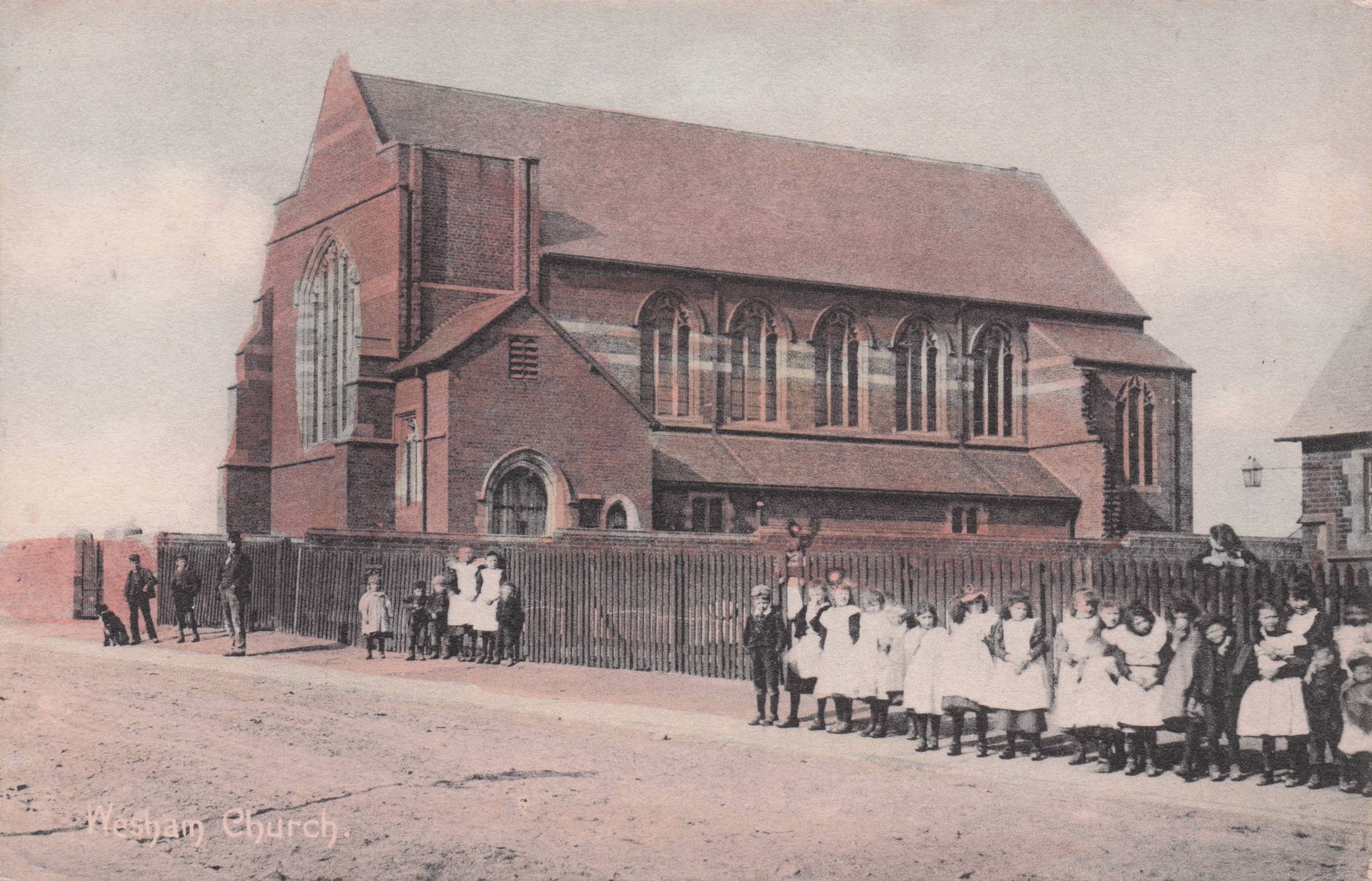 School Girls Party Trip at Wesham Church Lancashire Old Postcard