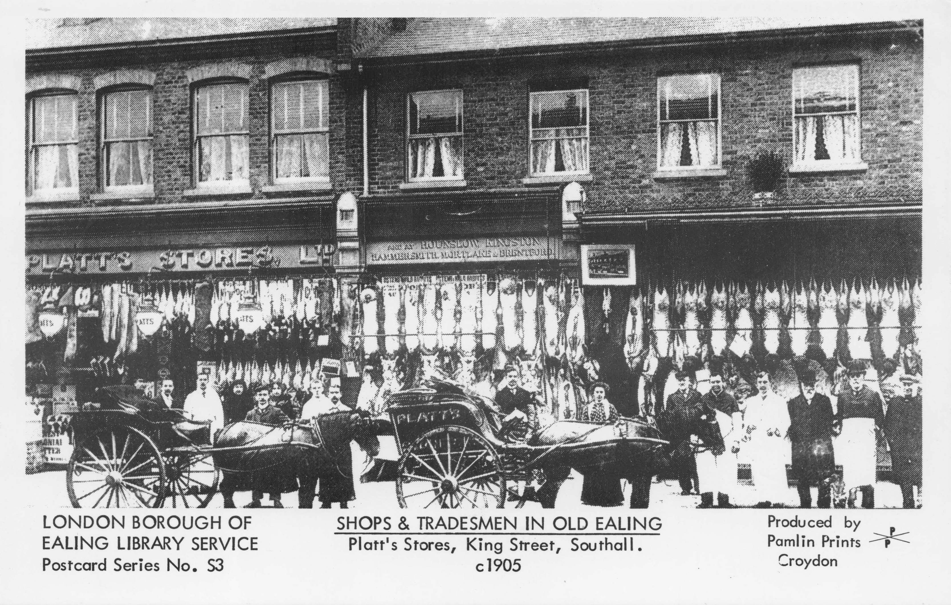 Platt's Butchers Stores West Ealing London Vintage Photo Postcard