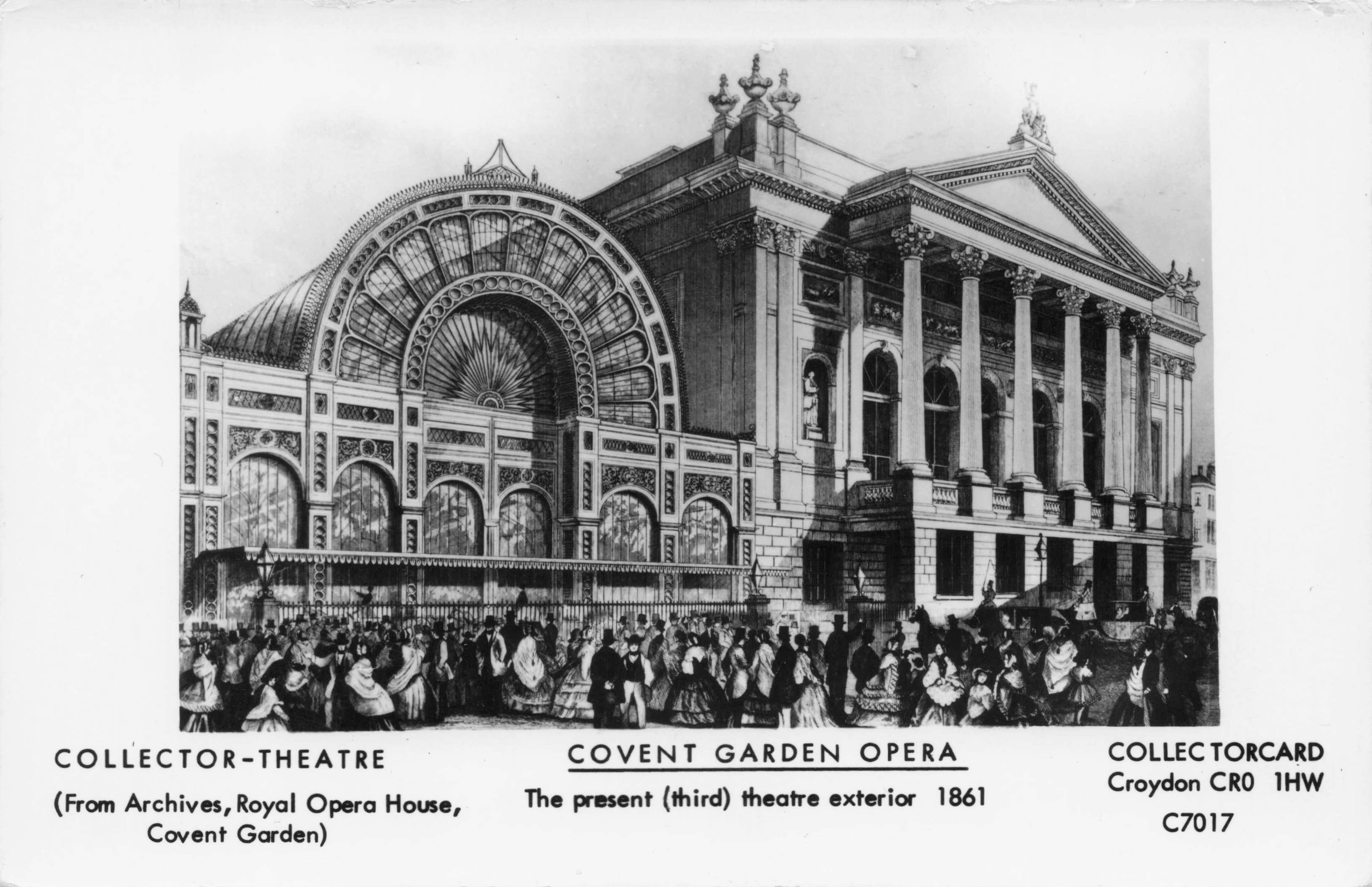 Covent Garden Victorian London 1860s Opera Theatre Real Photo Postcard