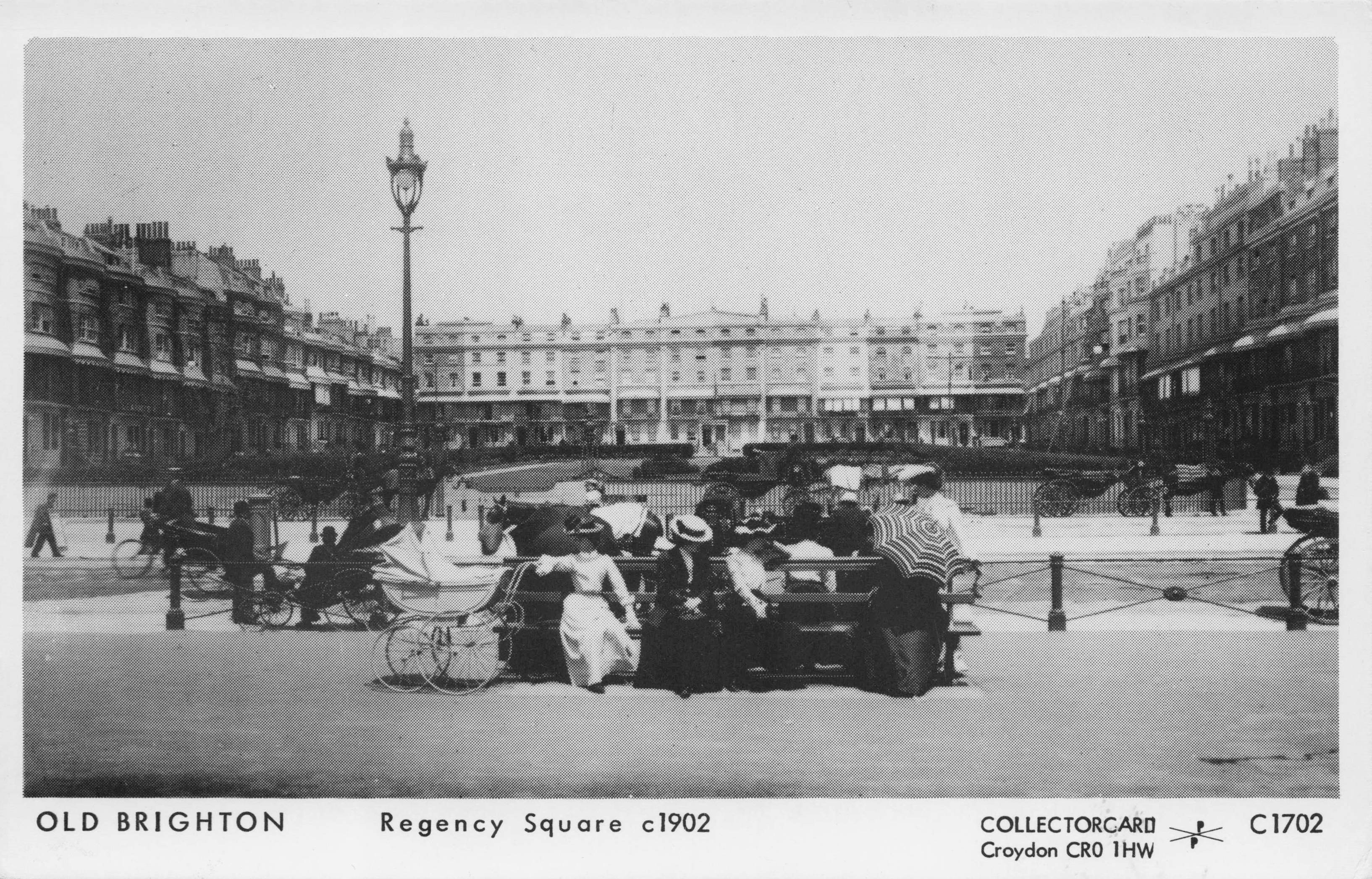 Brighton Regency Square in 1902 Sussex Vintage Photo Postcard