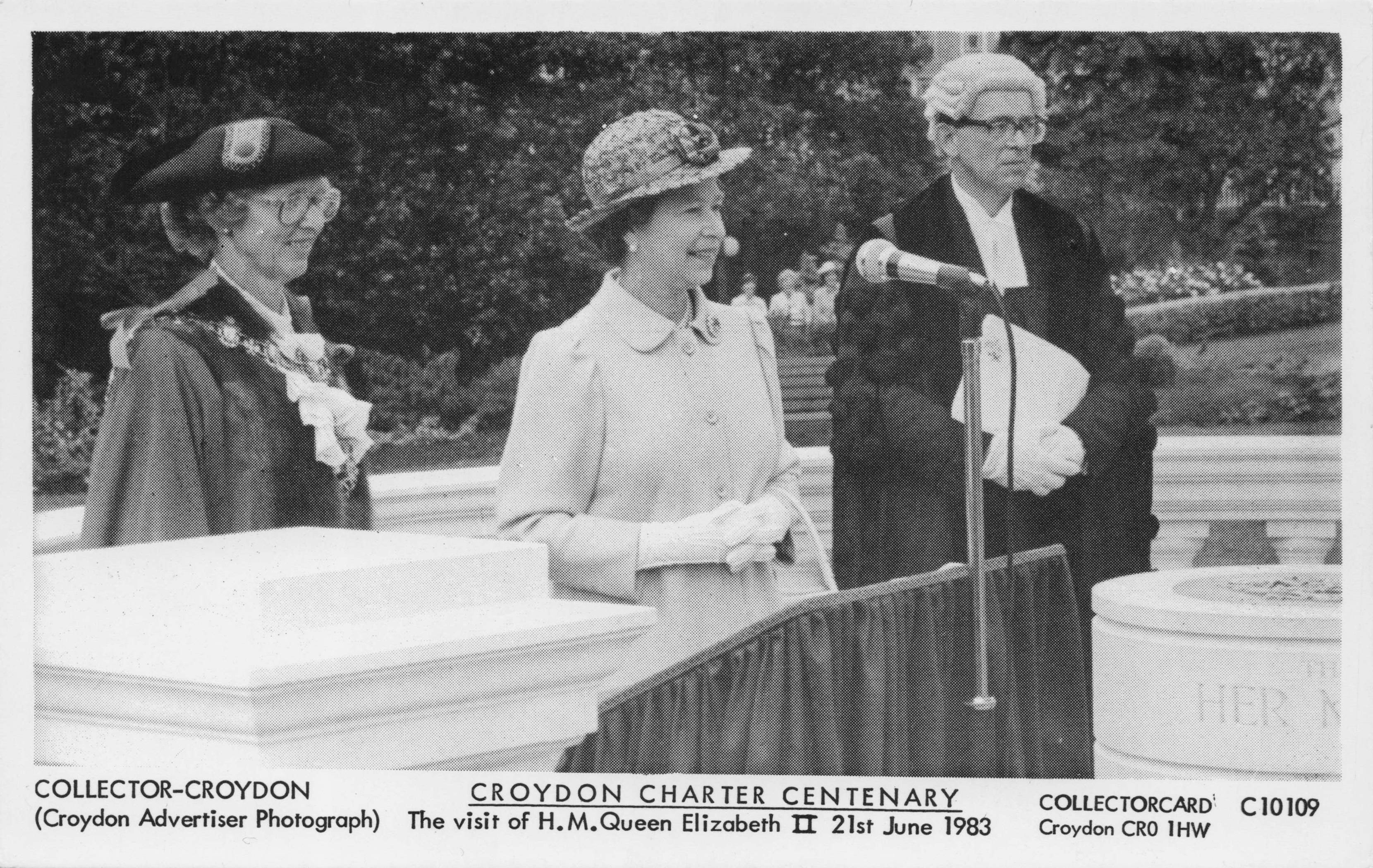 Queen Elizabeth At Croydon Centenary Vintage Real Photo Postcard