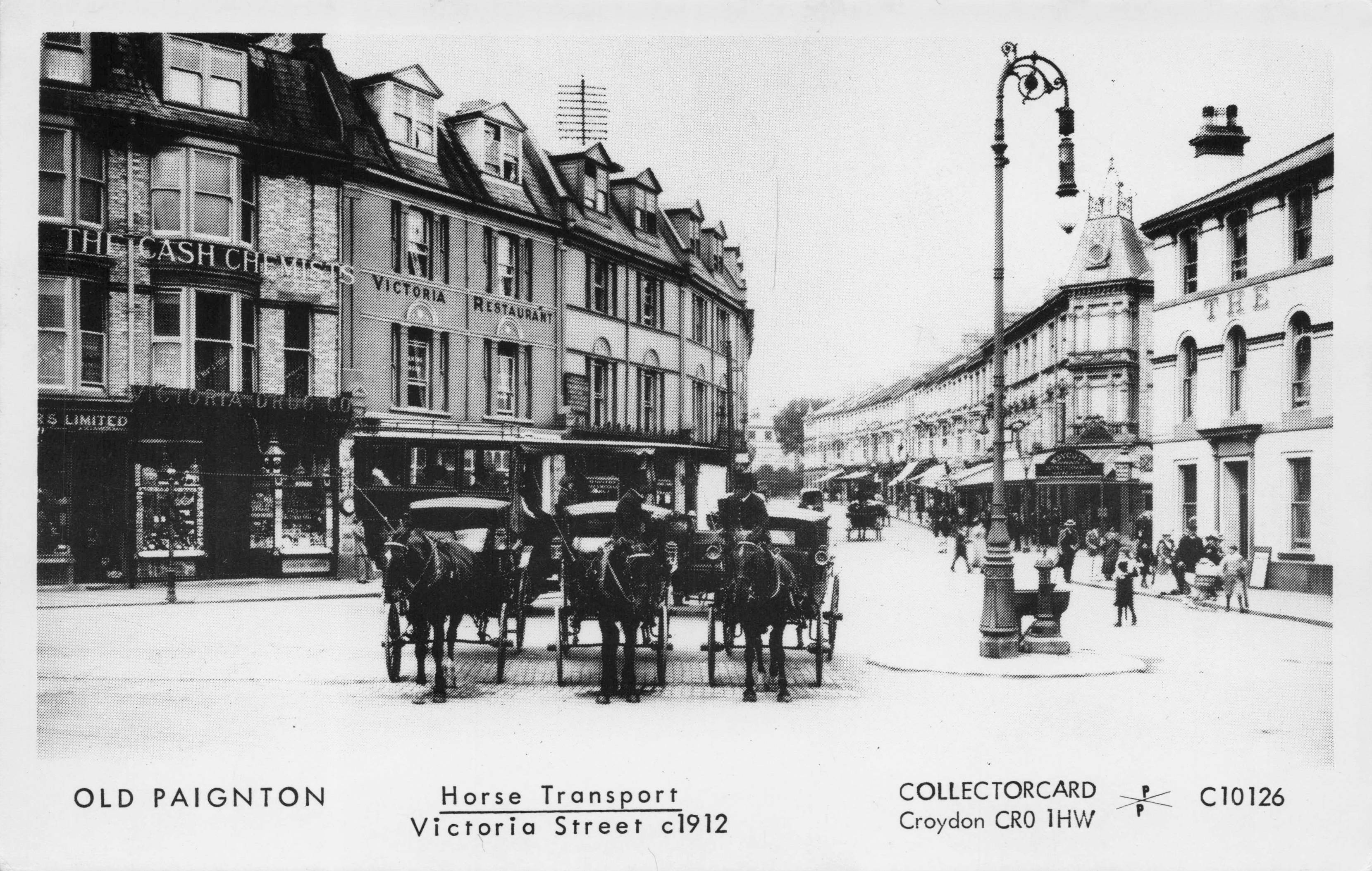 Old Paignton Victoria Street in 1912 Devon Transport Photo Postcard