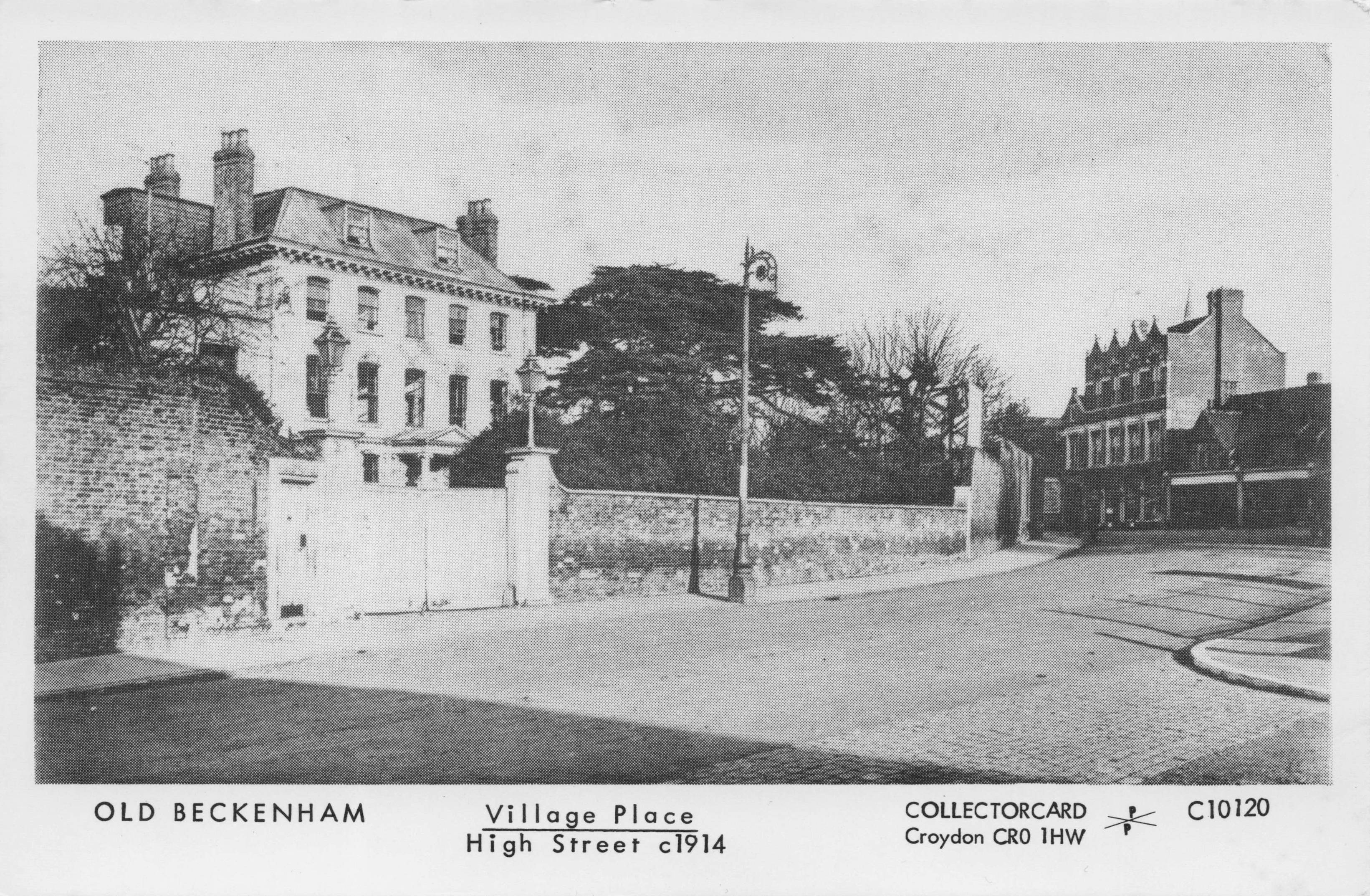 Old Beckenham Village Place Sign Kent in WW1 Photo Postcard