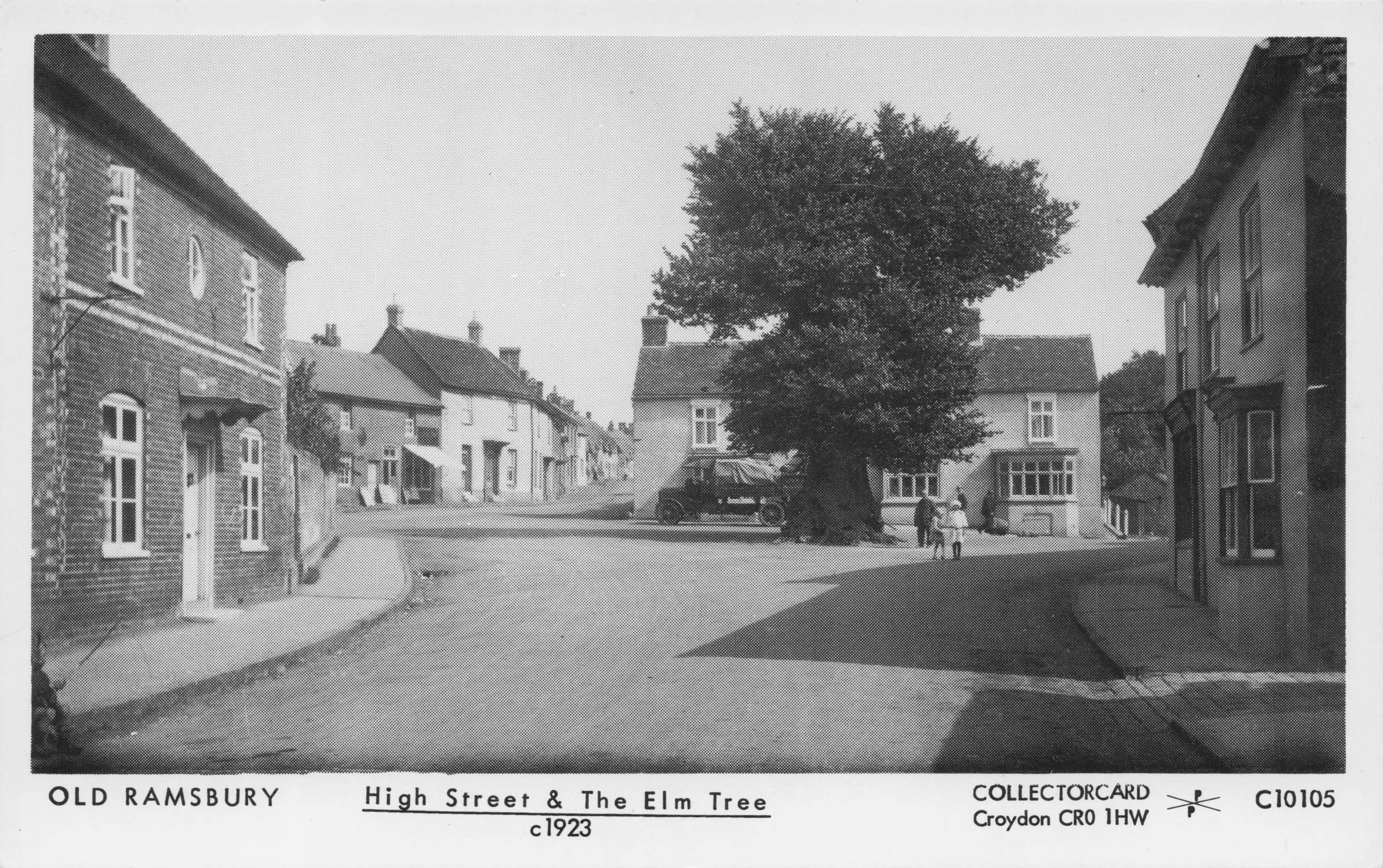 Old Ramsbury High Street Elm Tree Pub in 1920s Wiltshire Postcard