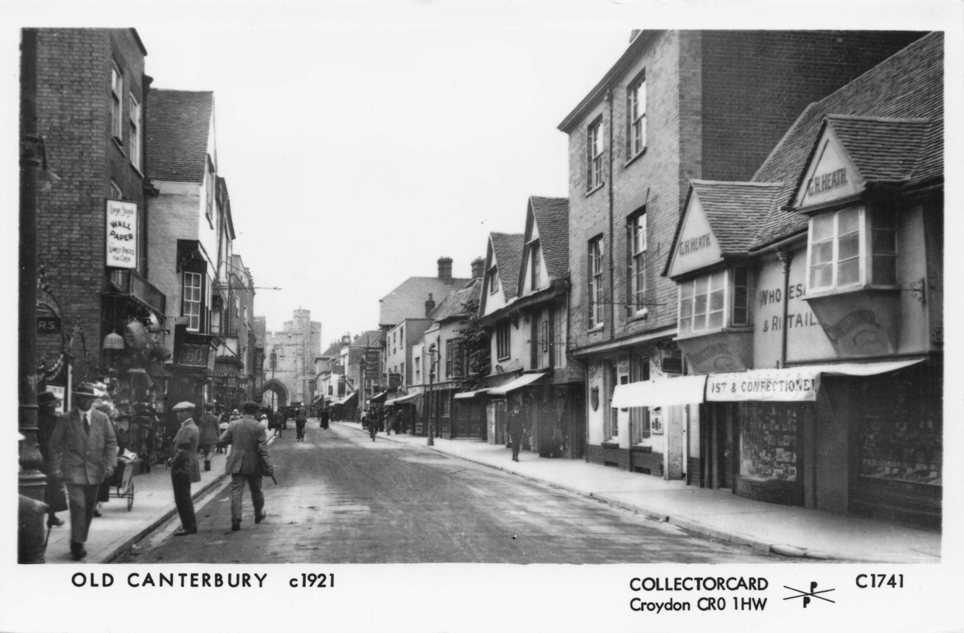 Old Canterbury 1920s Sweet Shop Kent Vintage Photo Postcard
